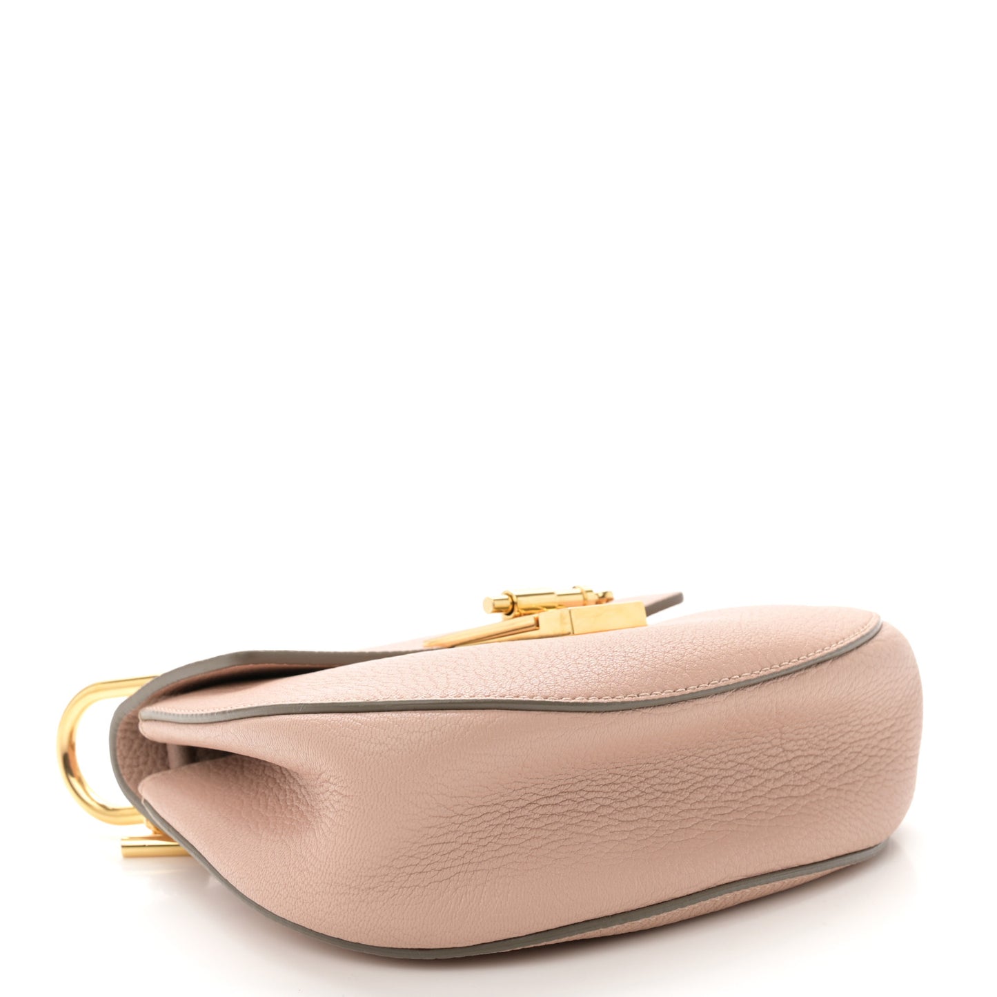 Grained Lambskin Mini Drew Shoulder Bag Cement Pink