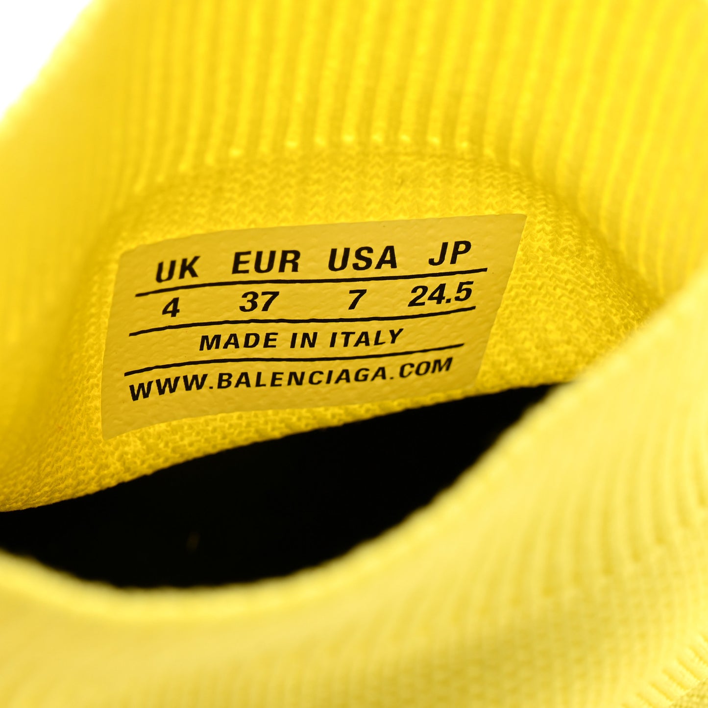 Ribbed Knit Womens Speed 2.0 Transparent Sole Sneakers 37 Yellow