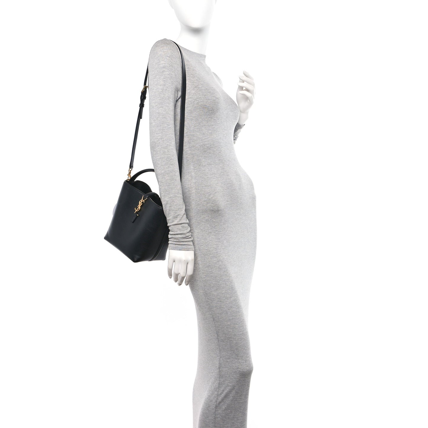 Shiny Calfskin Le 37 Mini Bucket Bag Black