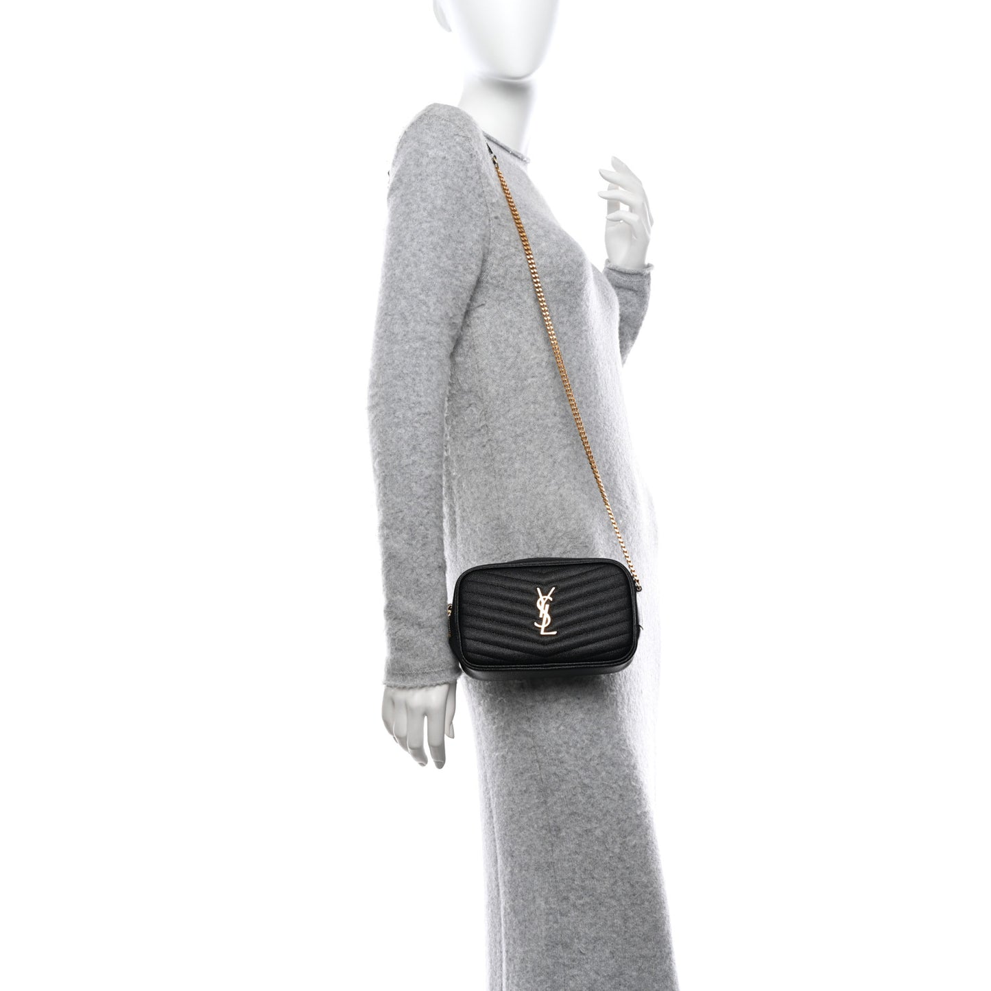 Grain De Poudre Matelasse Monogram Mini Lou Camera Bag Black