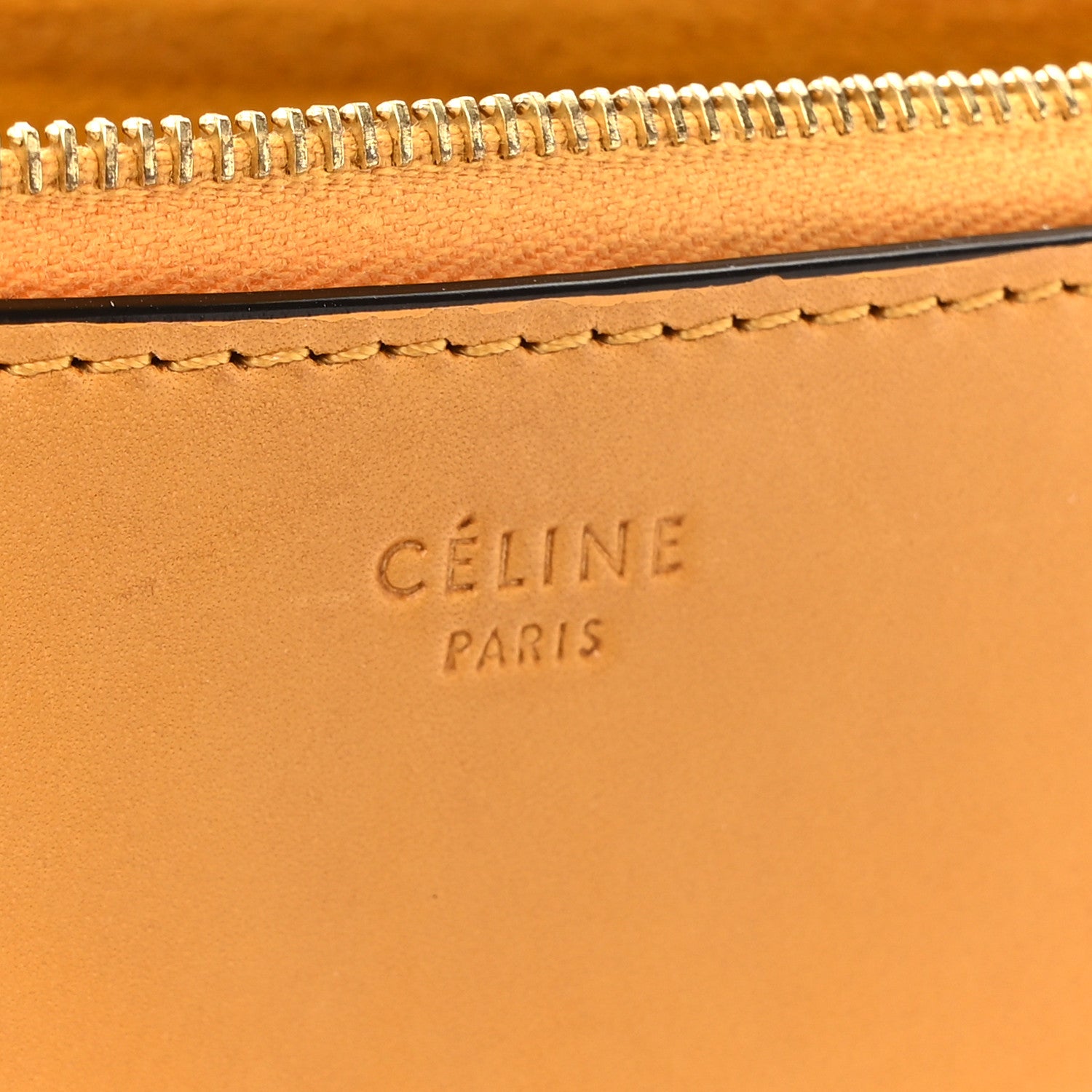 Celine Lambskin Silk Trim Clutch Pouch Brown Multicolor 6 of 11
