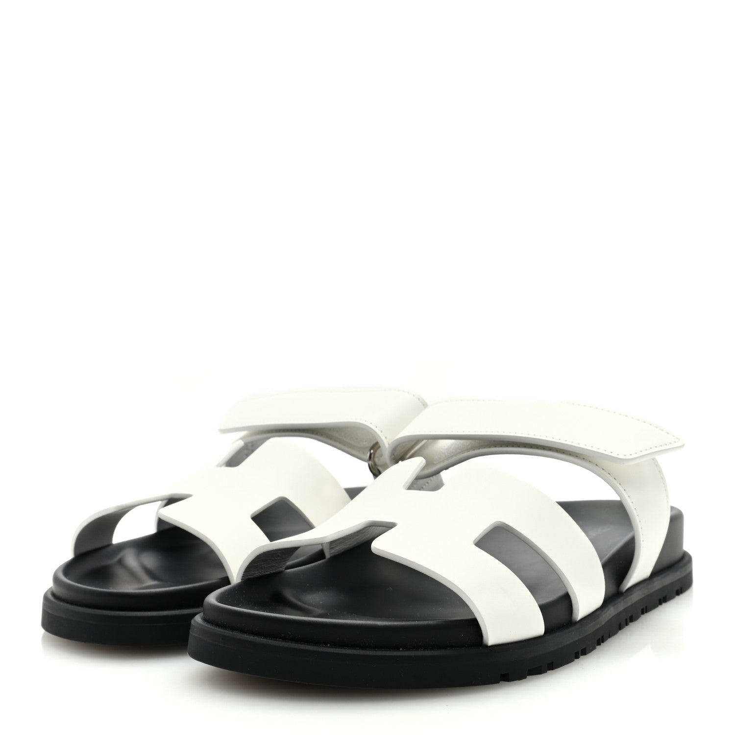 Hermes Calfskin Womens Chypre Sandals 37 White 2 of 8