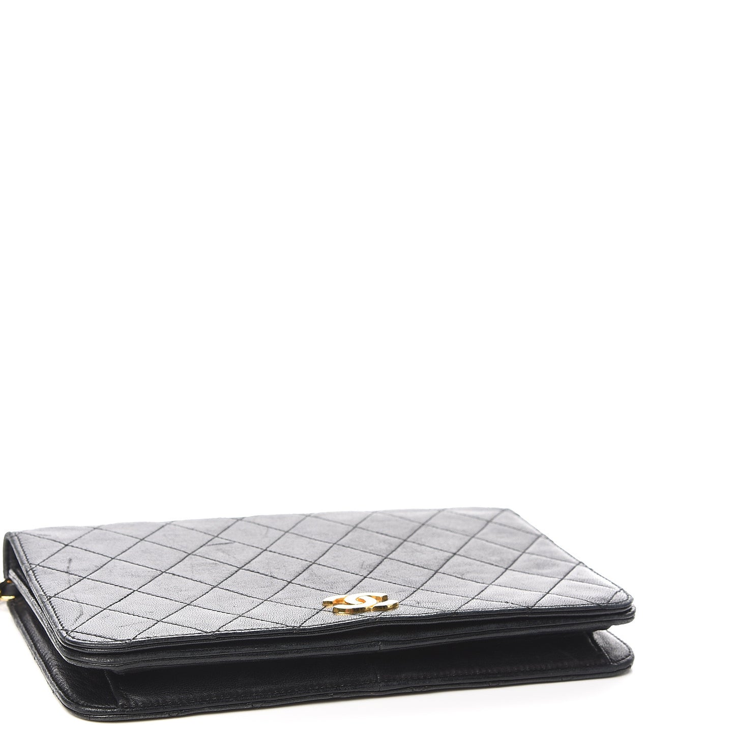 Lambskin Quilted Small Single Flap Black