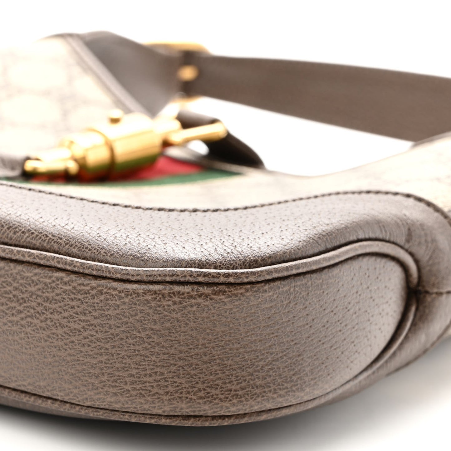 X BALENCIAGA BB Supreme Monogram Calfskin Web Small Jackie 1961 Hobo Beige Ebony