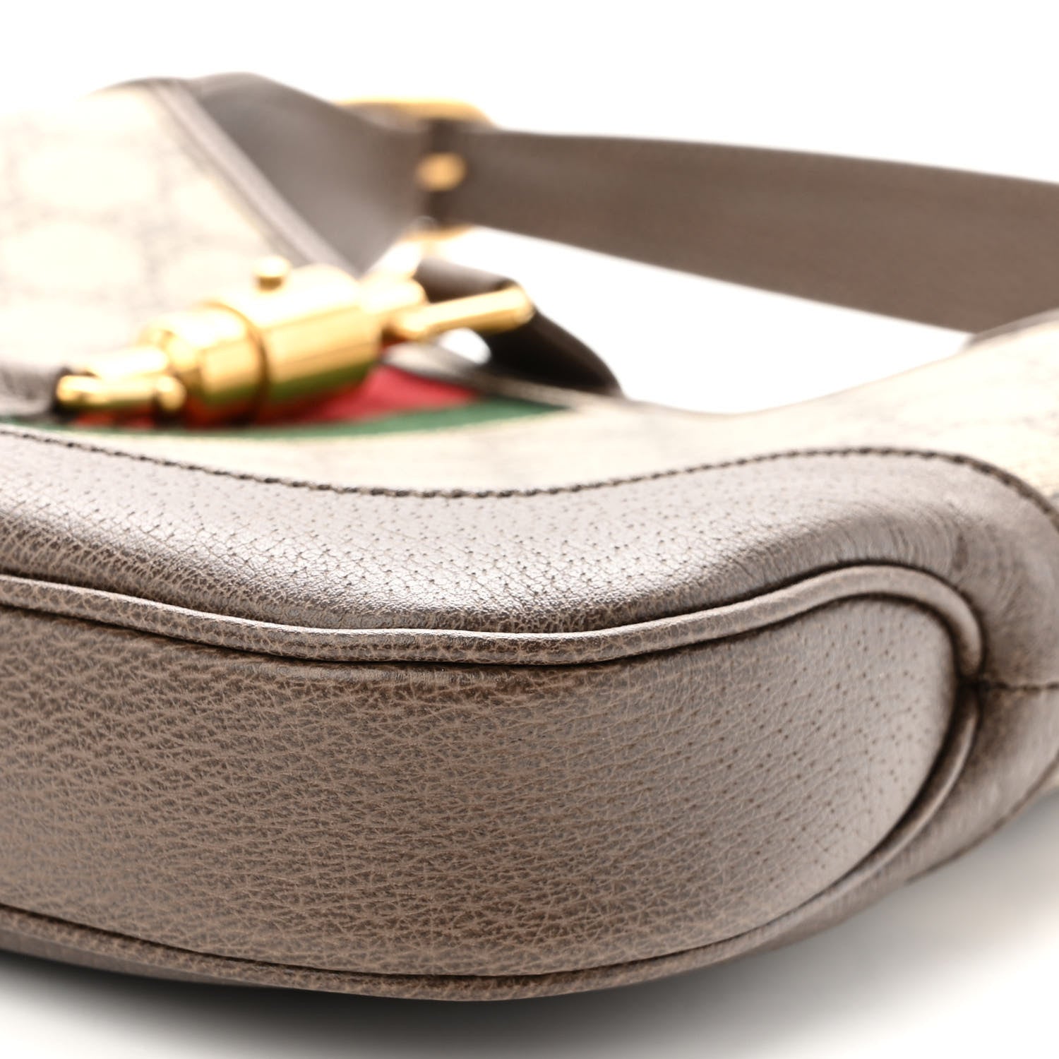 Gucci X BALENCIAGA BB Supreme Monogram Calfskin Web Small Jackie 1961 Hobo Beige Ebony 10 of 11