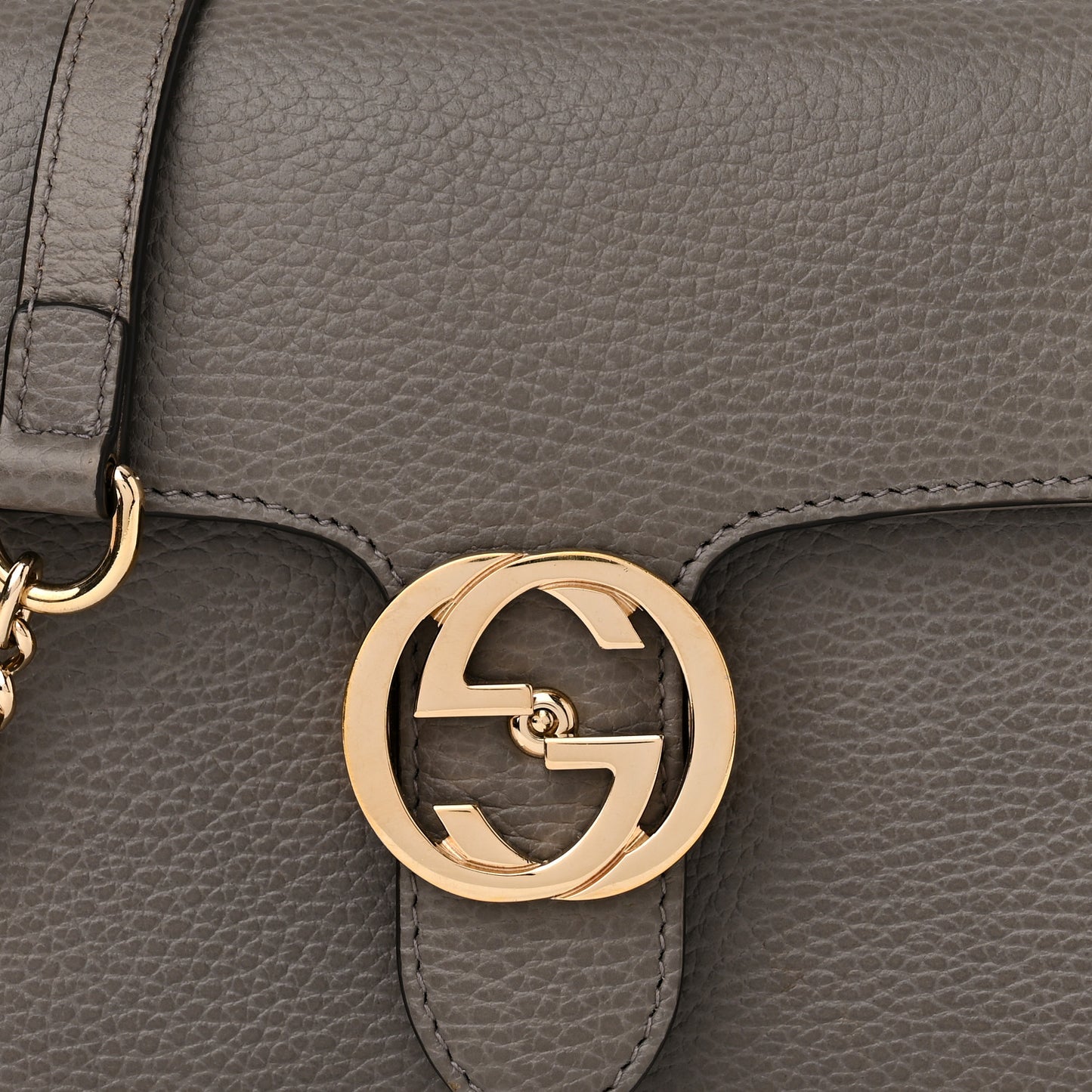 Dollar Calfskin Small Interlocking G Shoulder Bag Loess
