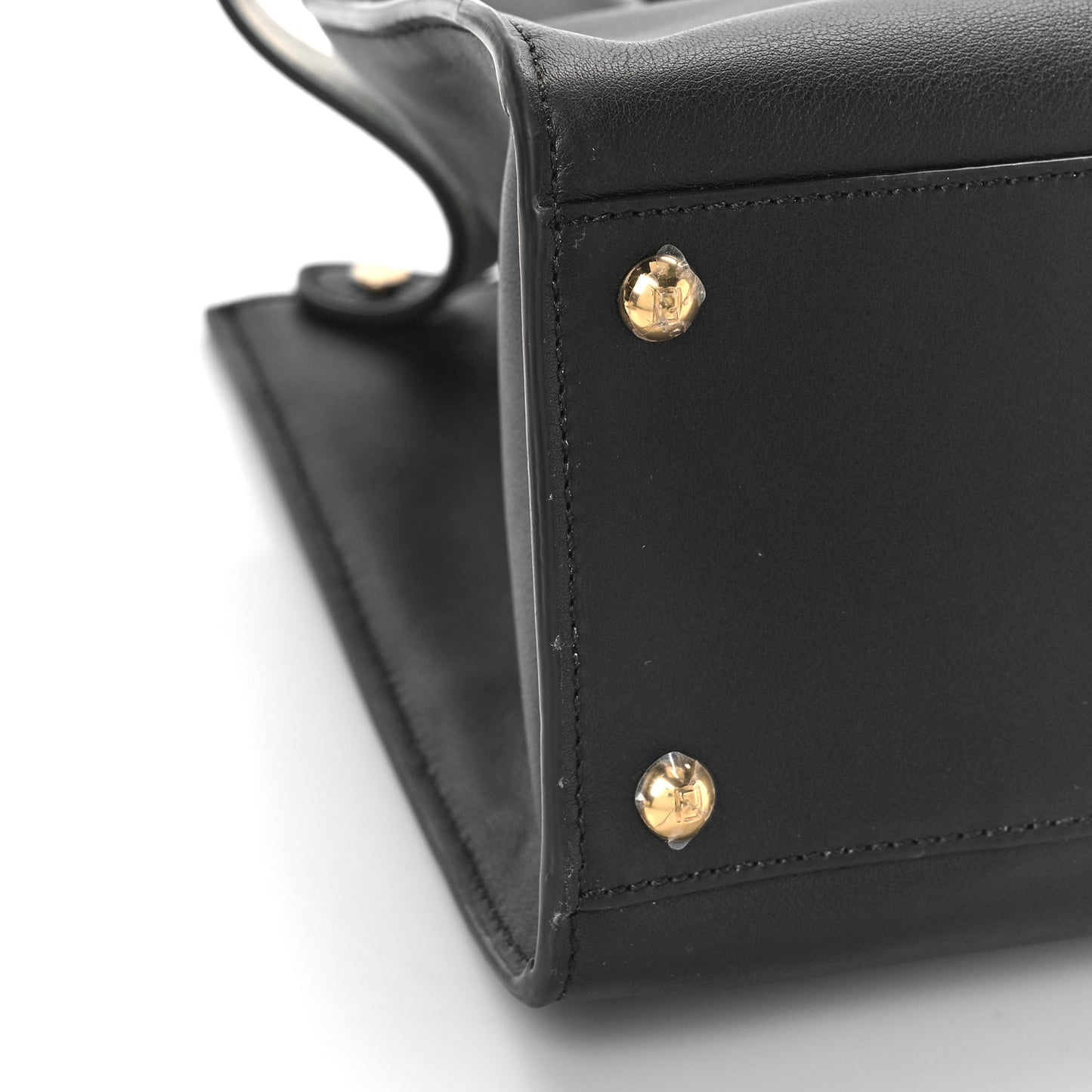 Vitello Seta Century Small Peekaboo X-Tote Black Brandy