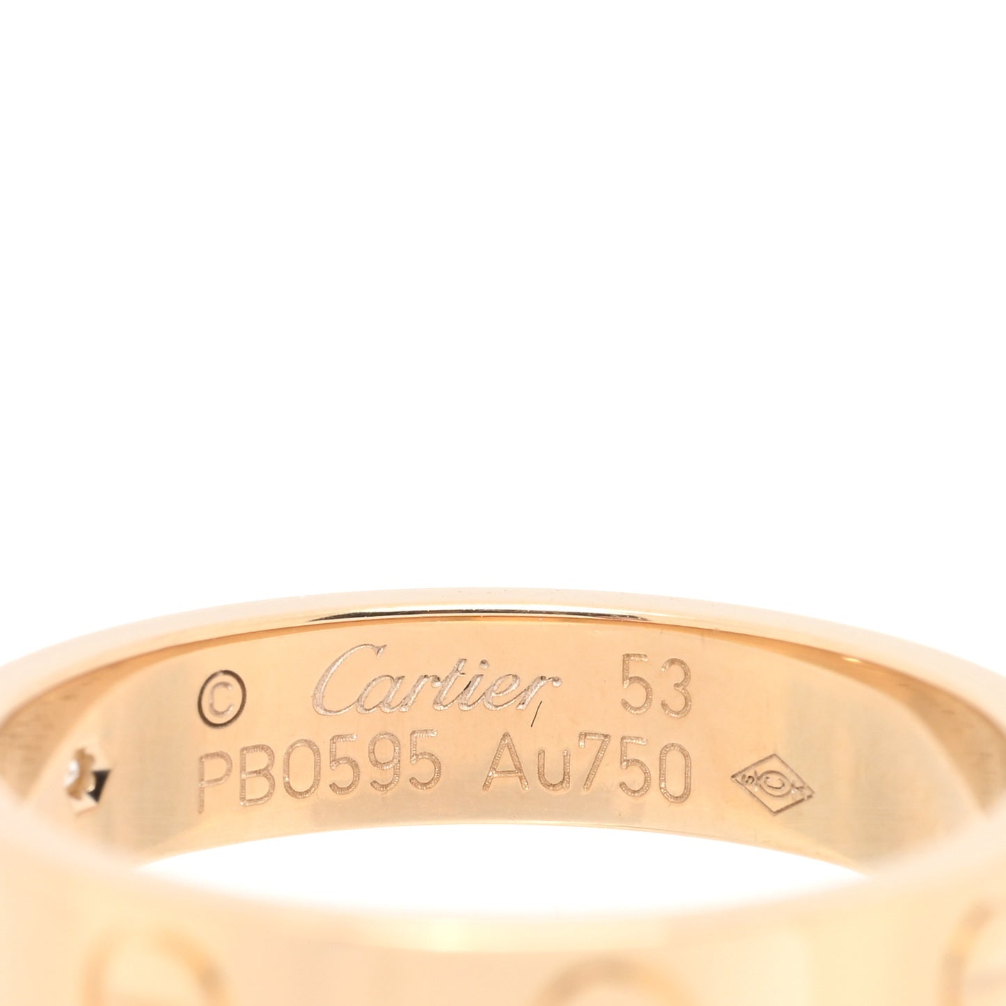 18K Yellow Gold Diamond 4mm LOVE Wedding Band Ring 53 6.5