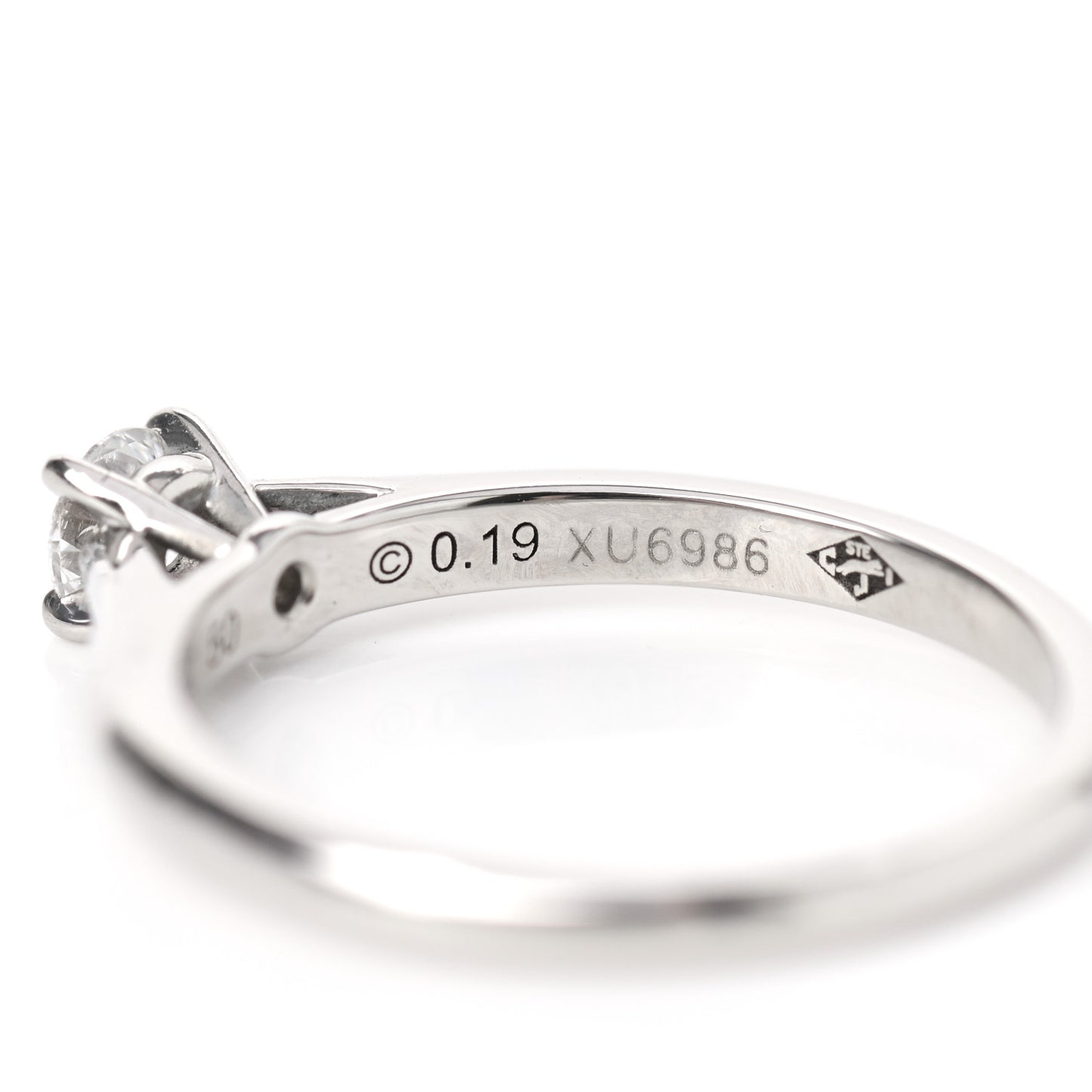 Platinum Diamond .19ct Solitaire Engagement Ring 50 5.25