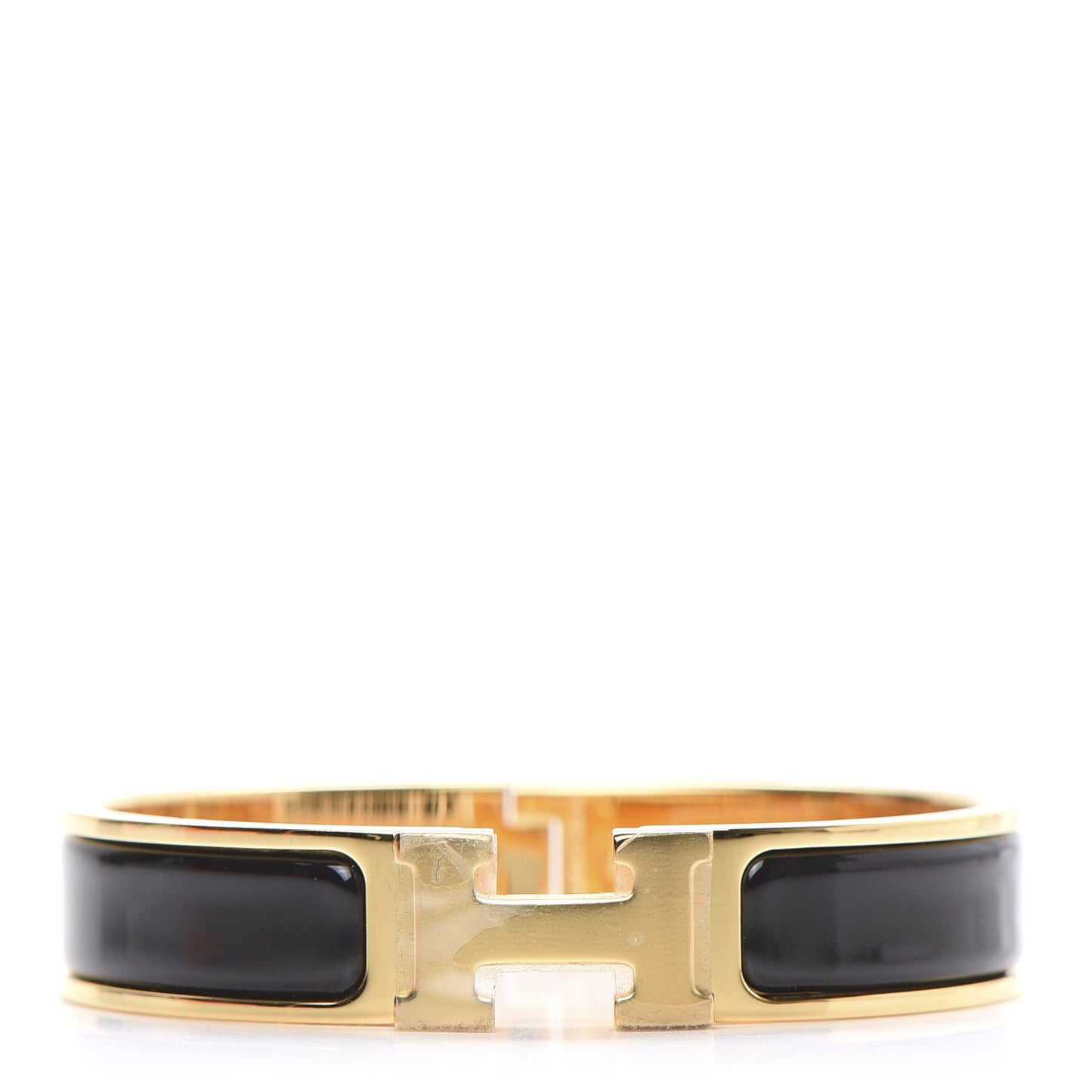 Enamel Narrow Clic Clac H Bracelet PM Black