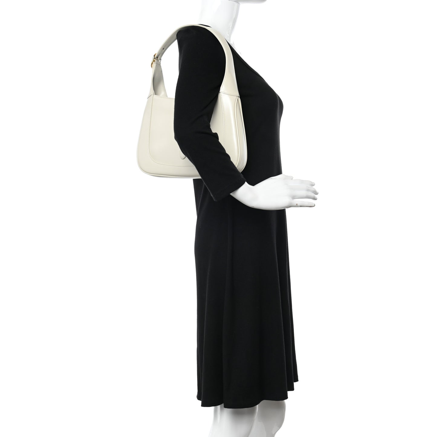 Boarded Dyana Lux Calfskin Small Jackie 1961 Hobo Mystic White