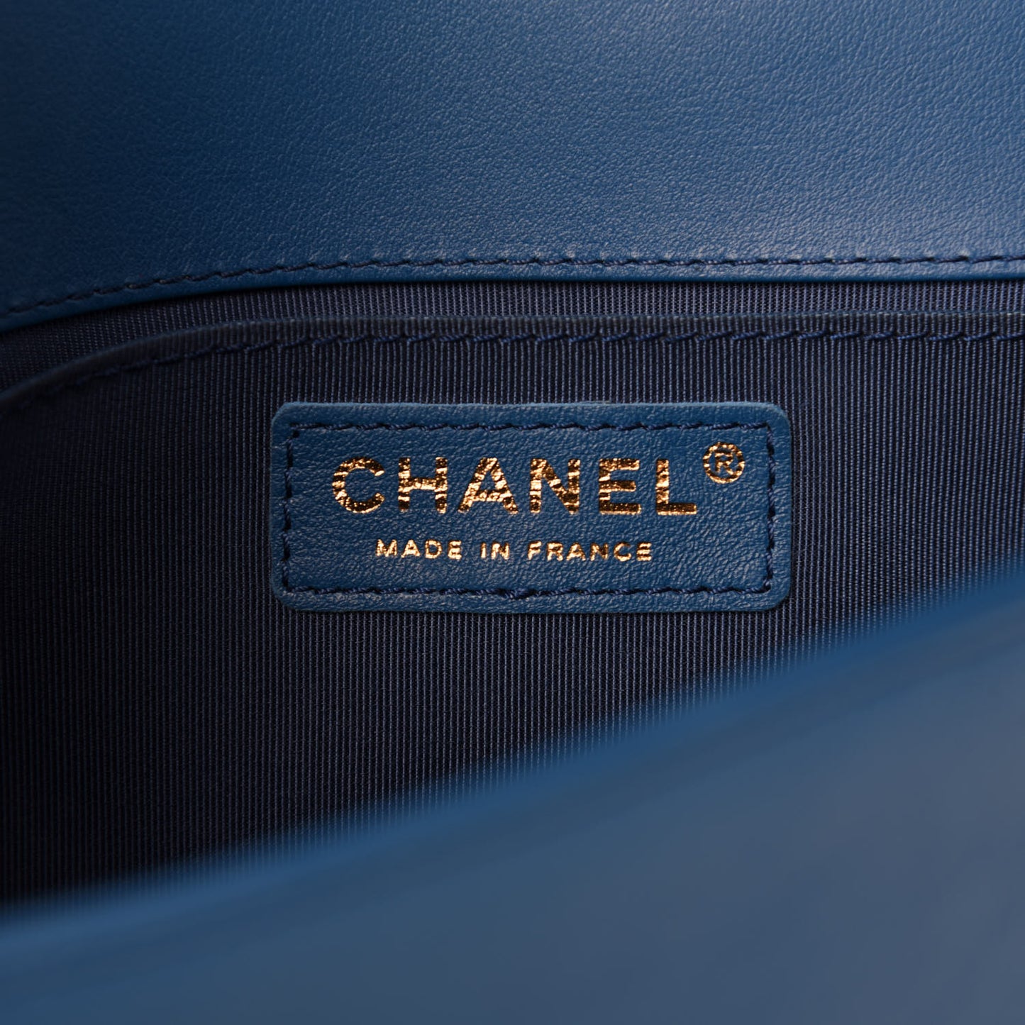 Calfskin Quilted Medium Boy Flap Blue