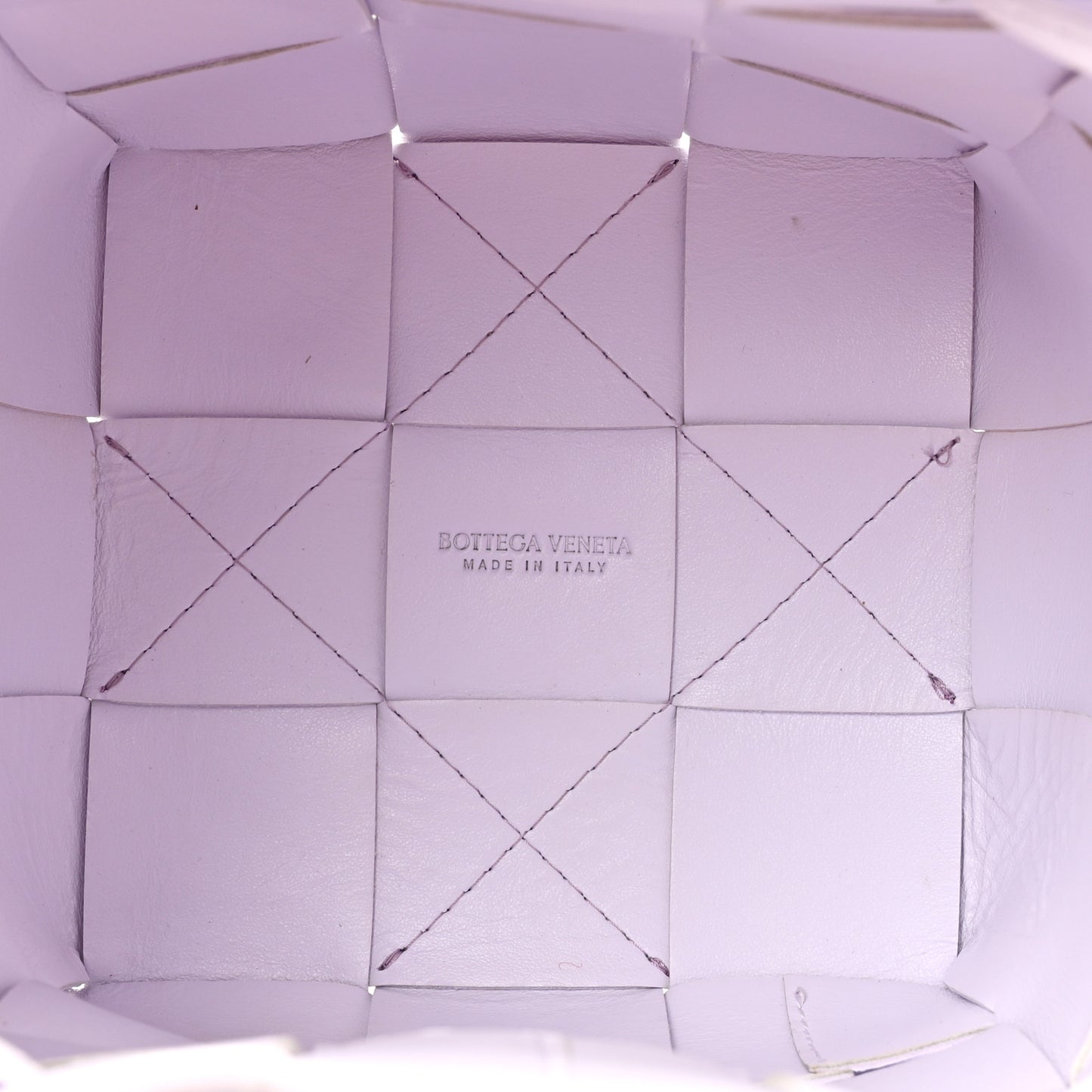 Calfskin Intreccio Small Cassette Bucket Bag Mirth Washed