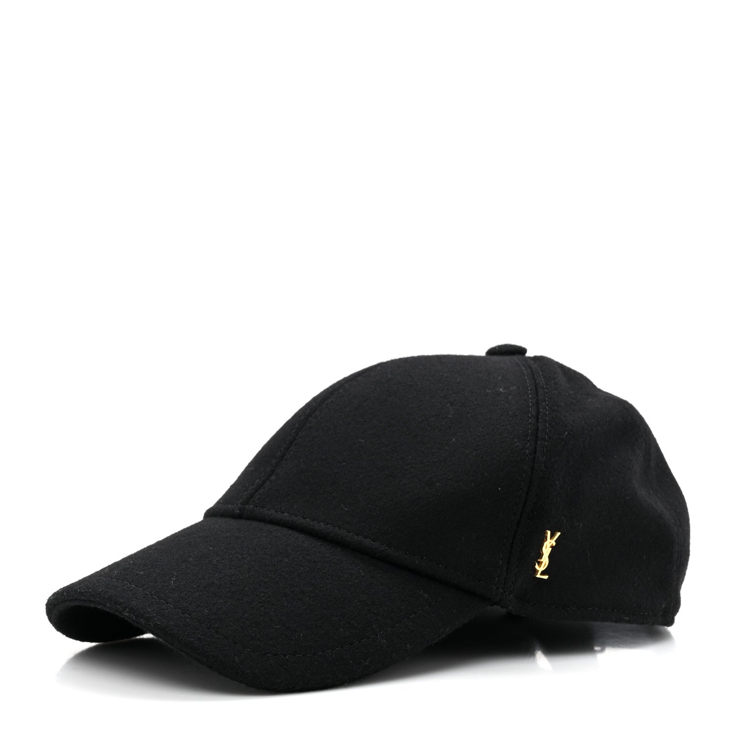 Saint Laurent Wool Felt Monogram Baseball Cap 57 Black 1696459