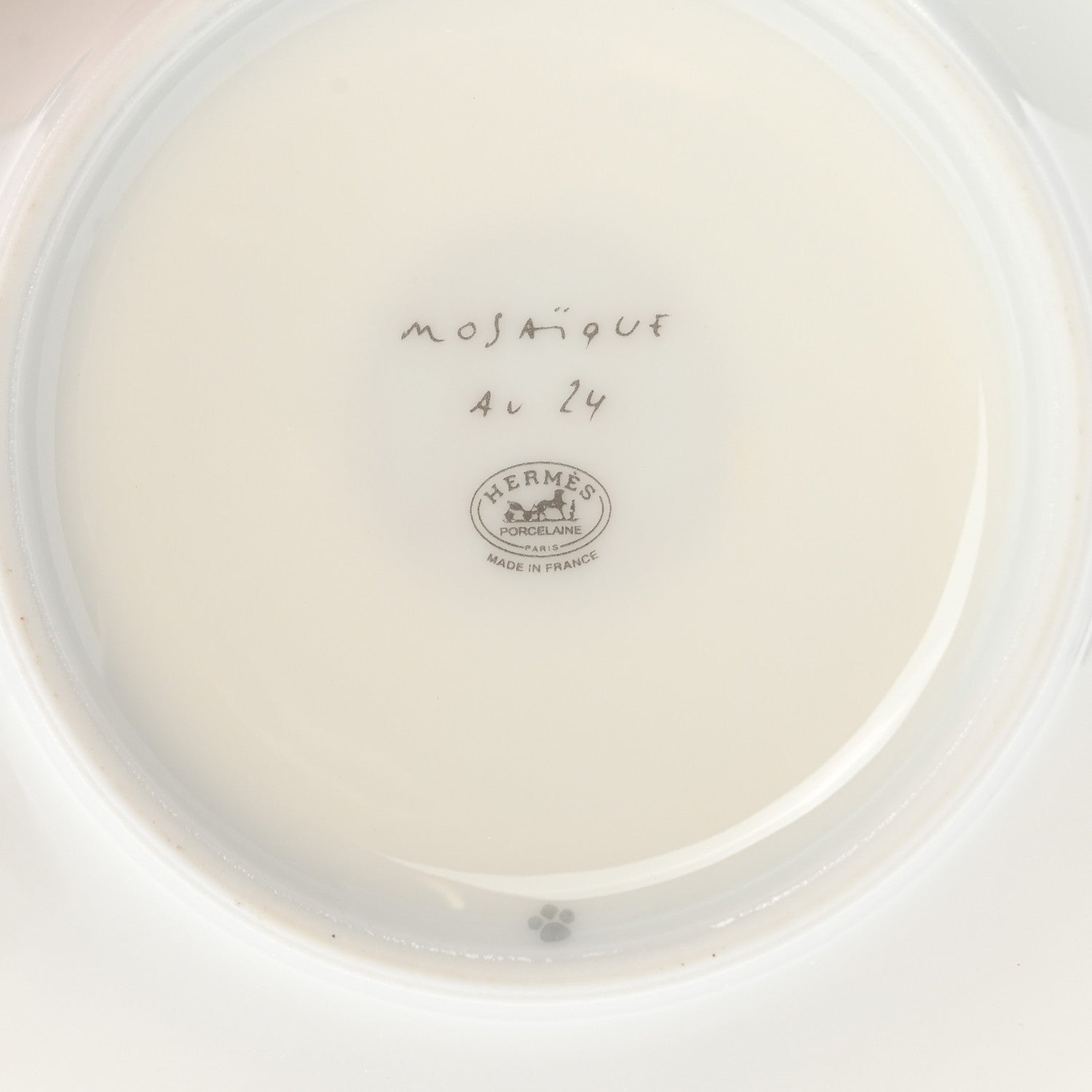 Hermes Porcelain Mosaique Au 24 Gold Tea Cup And Saucer Set Of 2 6 of 9