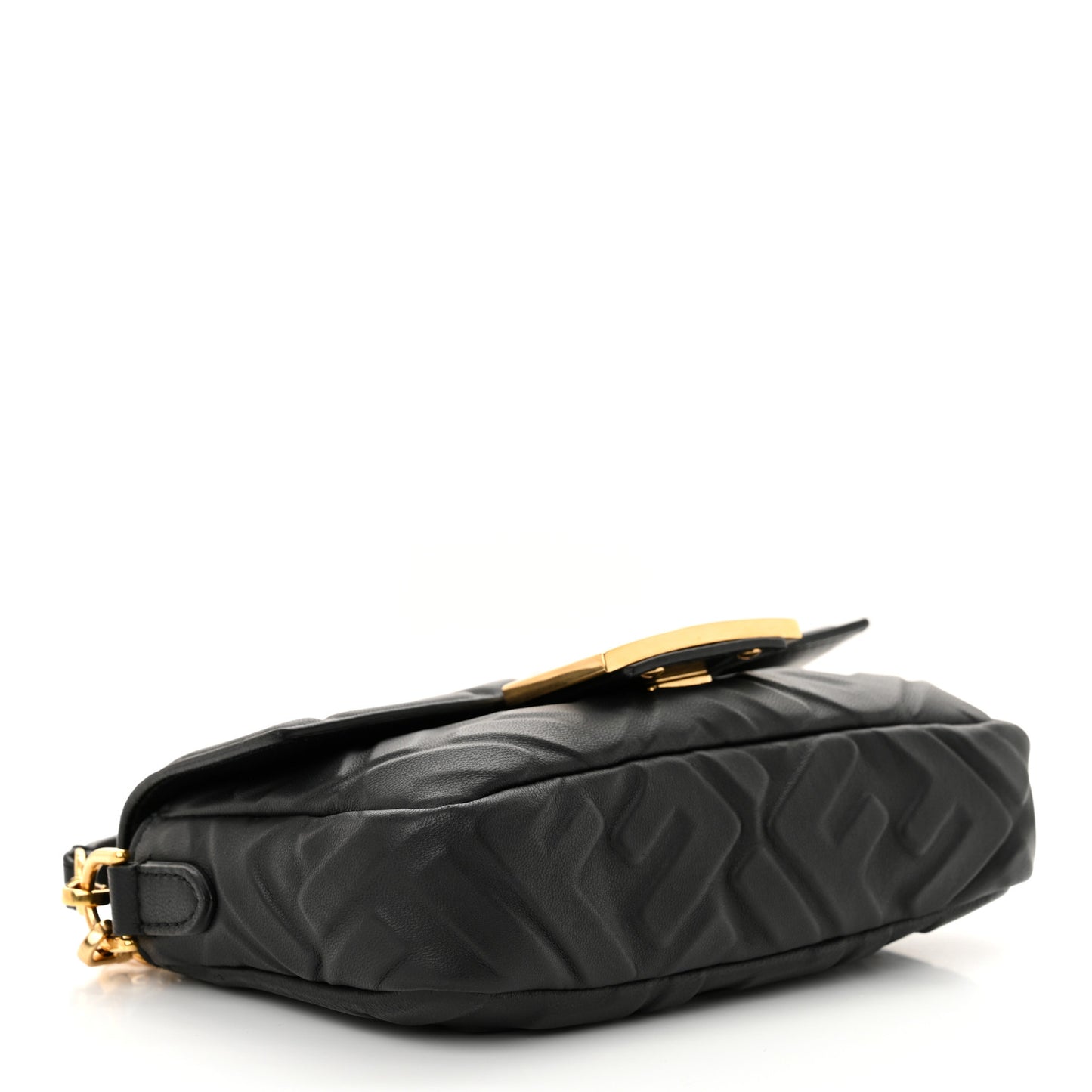 Nappa FF 1974 Embossed Mini Baguette Black