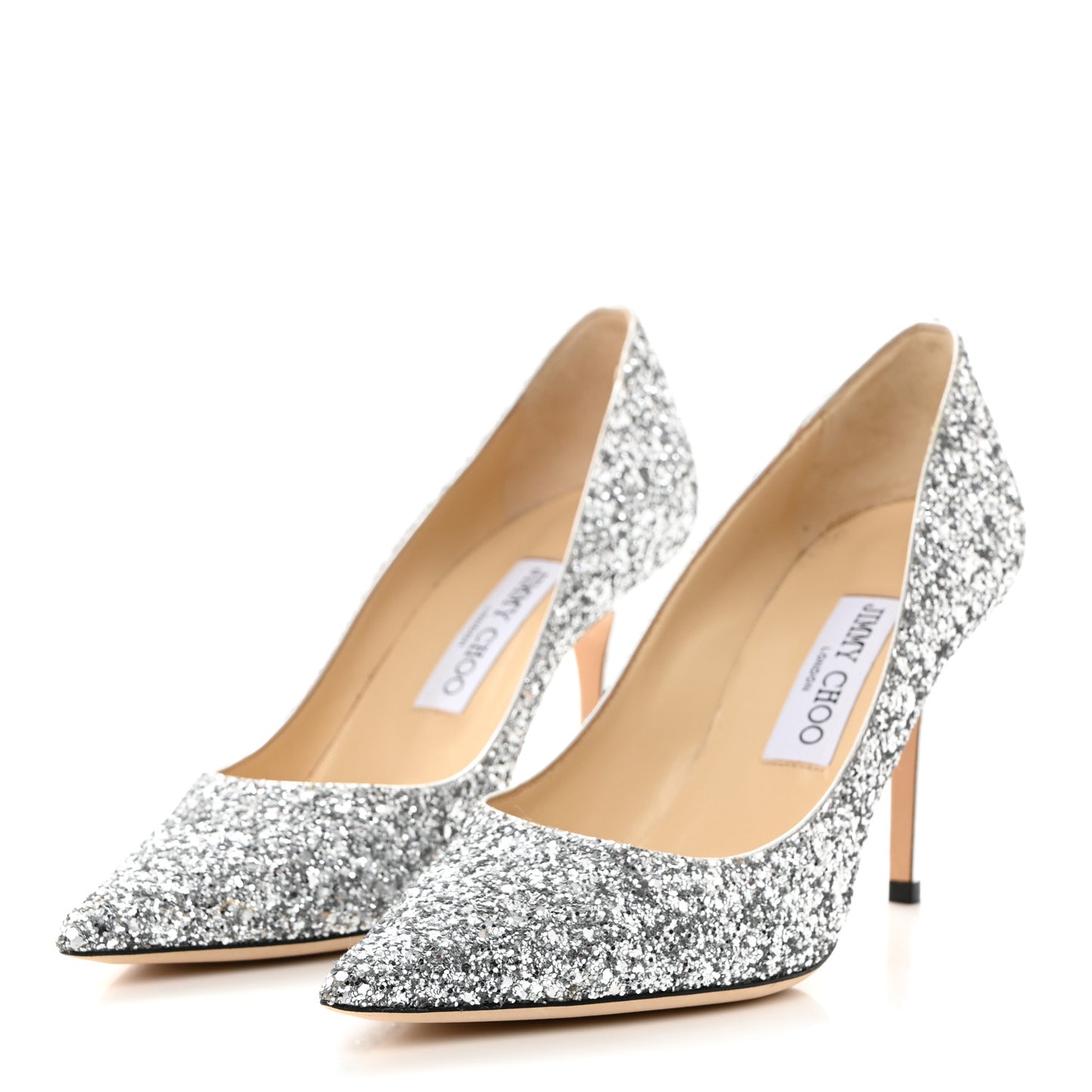 Coarse Glitter Fabric Agnes 85 Pumps 37.5 Silver