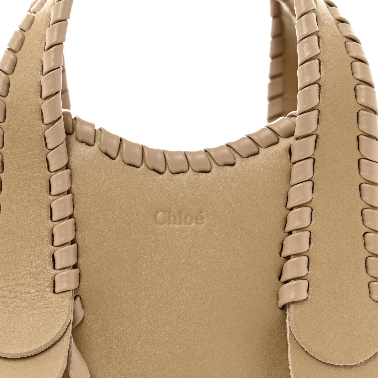 Calfskin Small Mony Tote Argil Brown