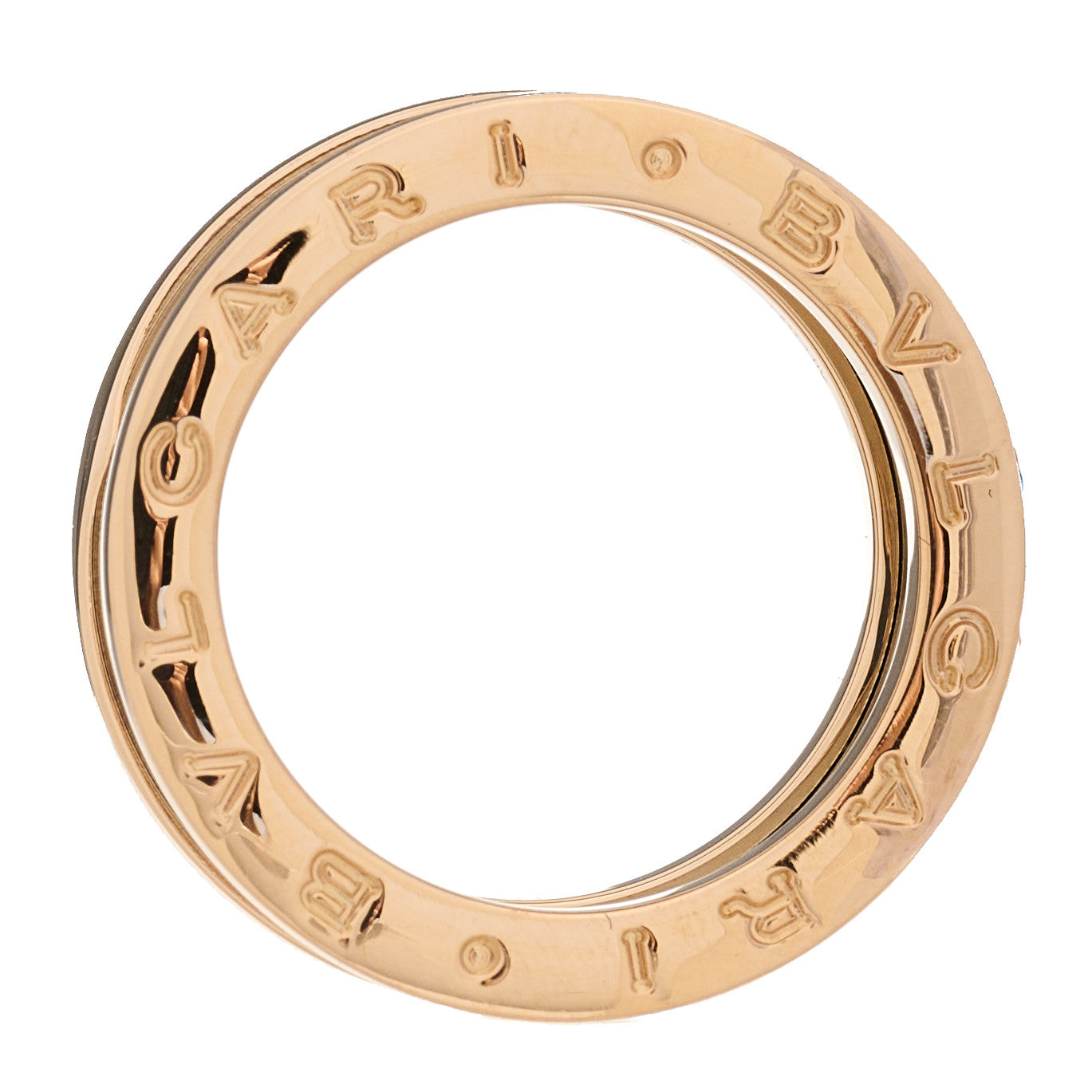 18K Rose Gold Black Ceramic B.Zero1 Two-Band Ring 53 6.25