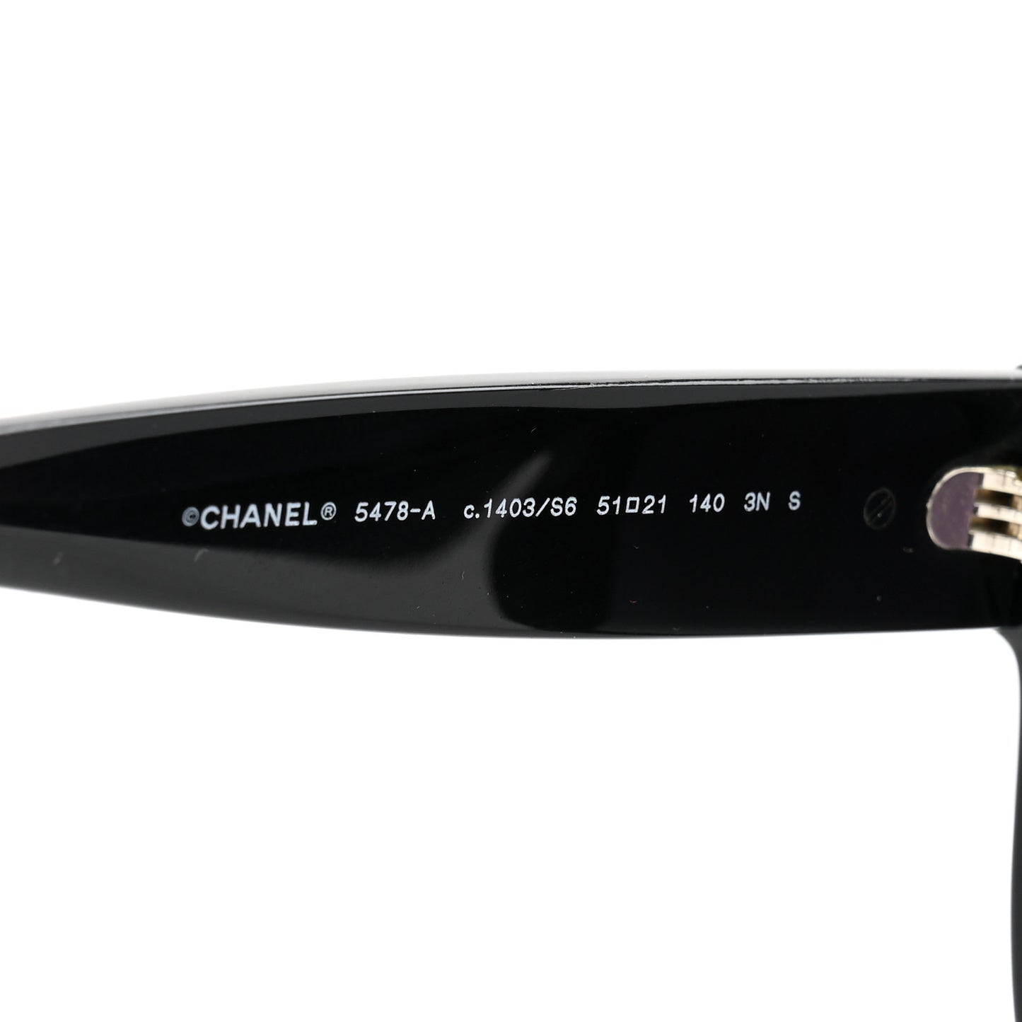 Acetate Square CC Heart Sunglasses 5478-A Black