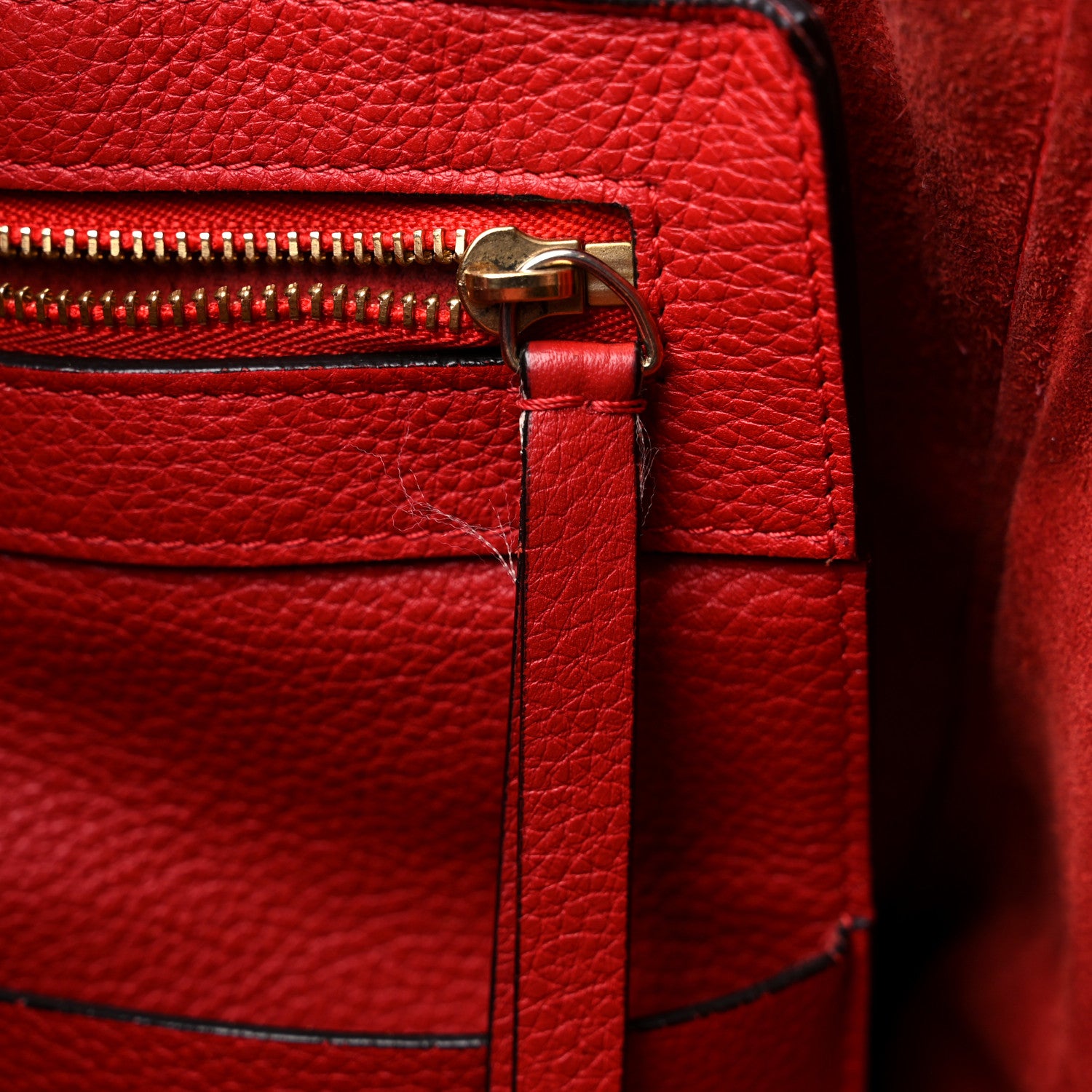 Celine Grained Calfskin Medium Horizontal Cabas Phantom Coquelicot 13 of 19