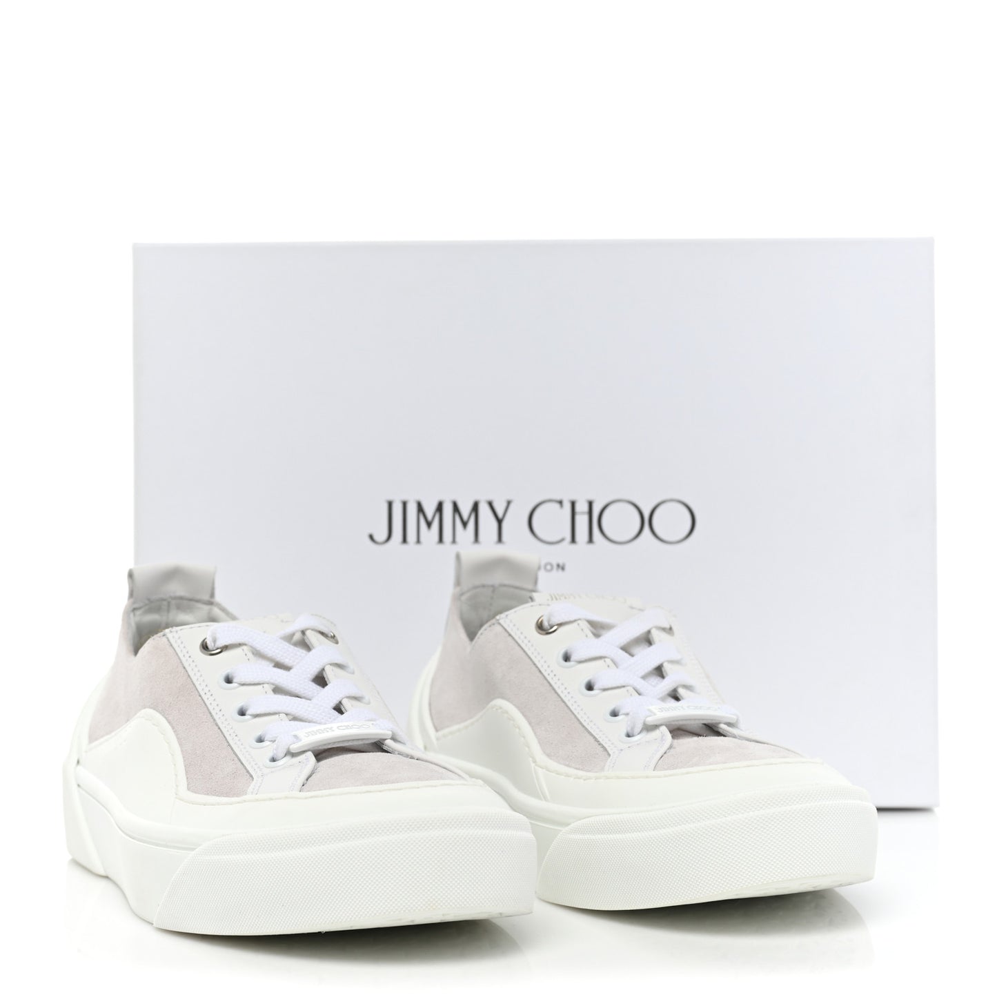 Suede Calfskin VBC Lace Up Sneakers 37 White Natural