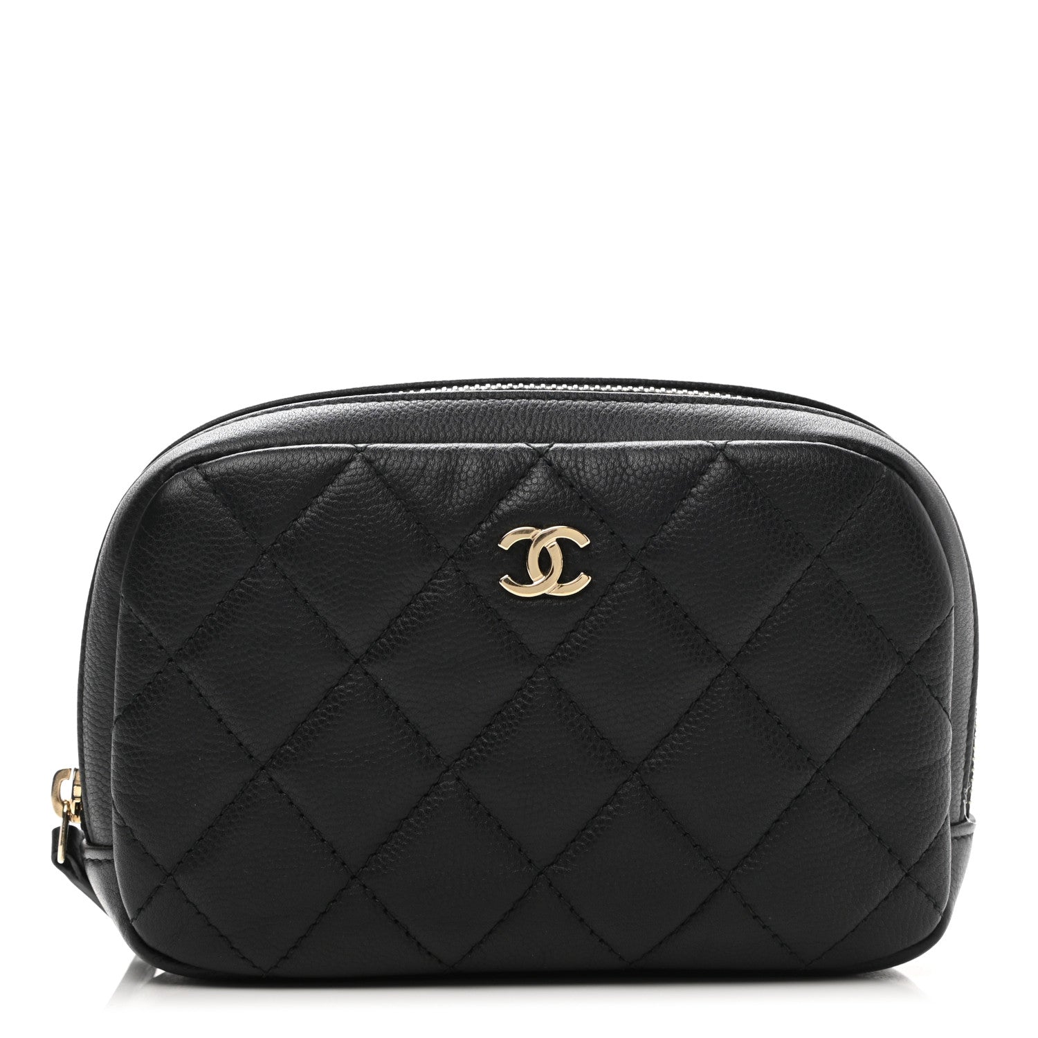 Chanel Caviar Quilted Small Curvy Pouch Cosmetic Case Black 1 of 7
