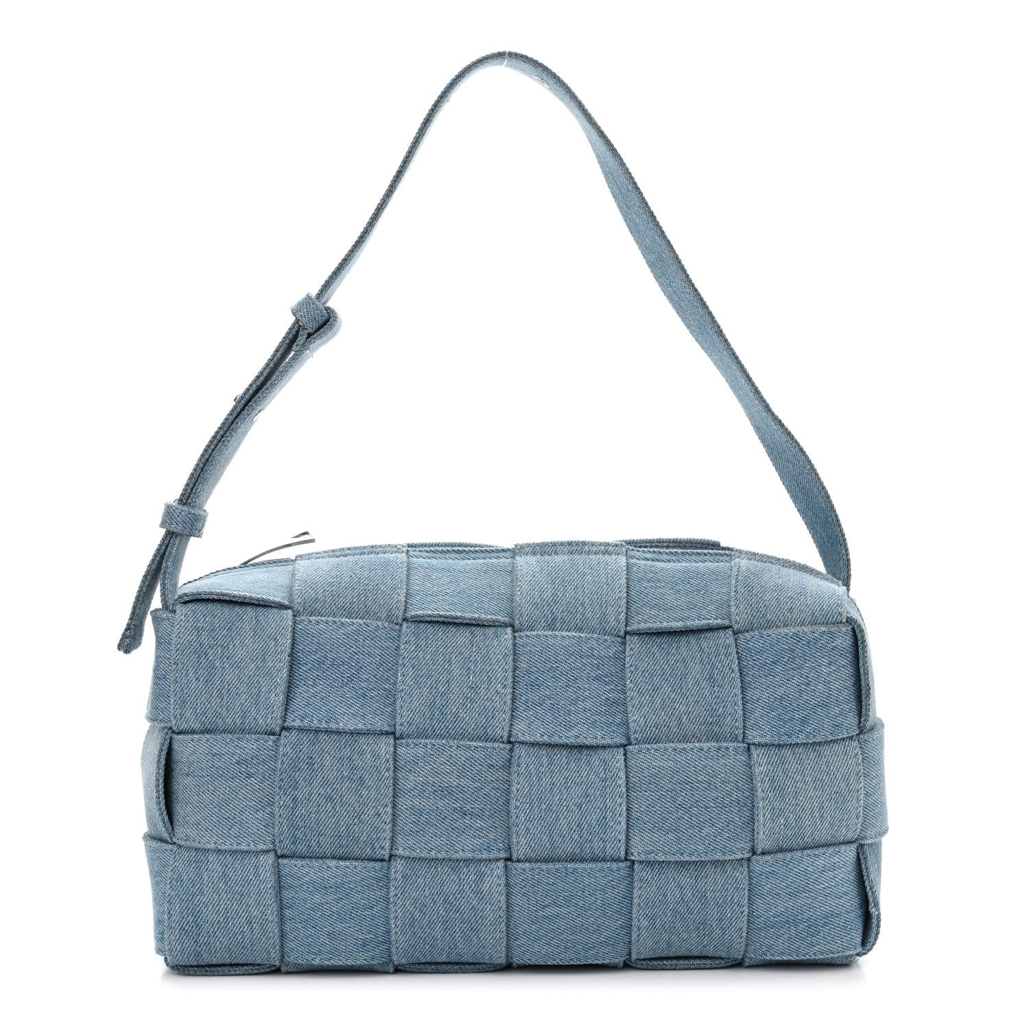 Bottega Veneta Denim Maxi Intrecciato Brick Cassette Bag Indigo
