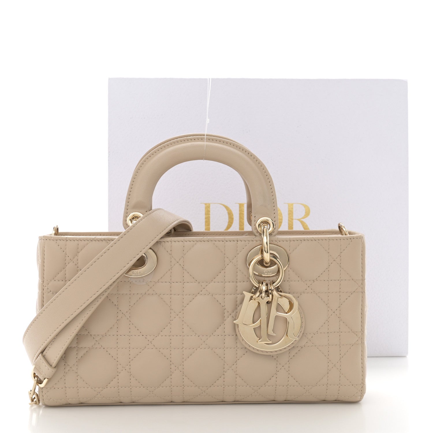 Christian Dior Lambskin Cannage Medium Lady D-Joy Sand 12 of 12