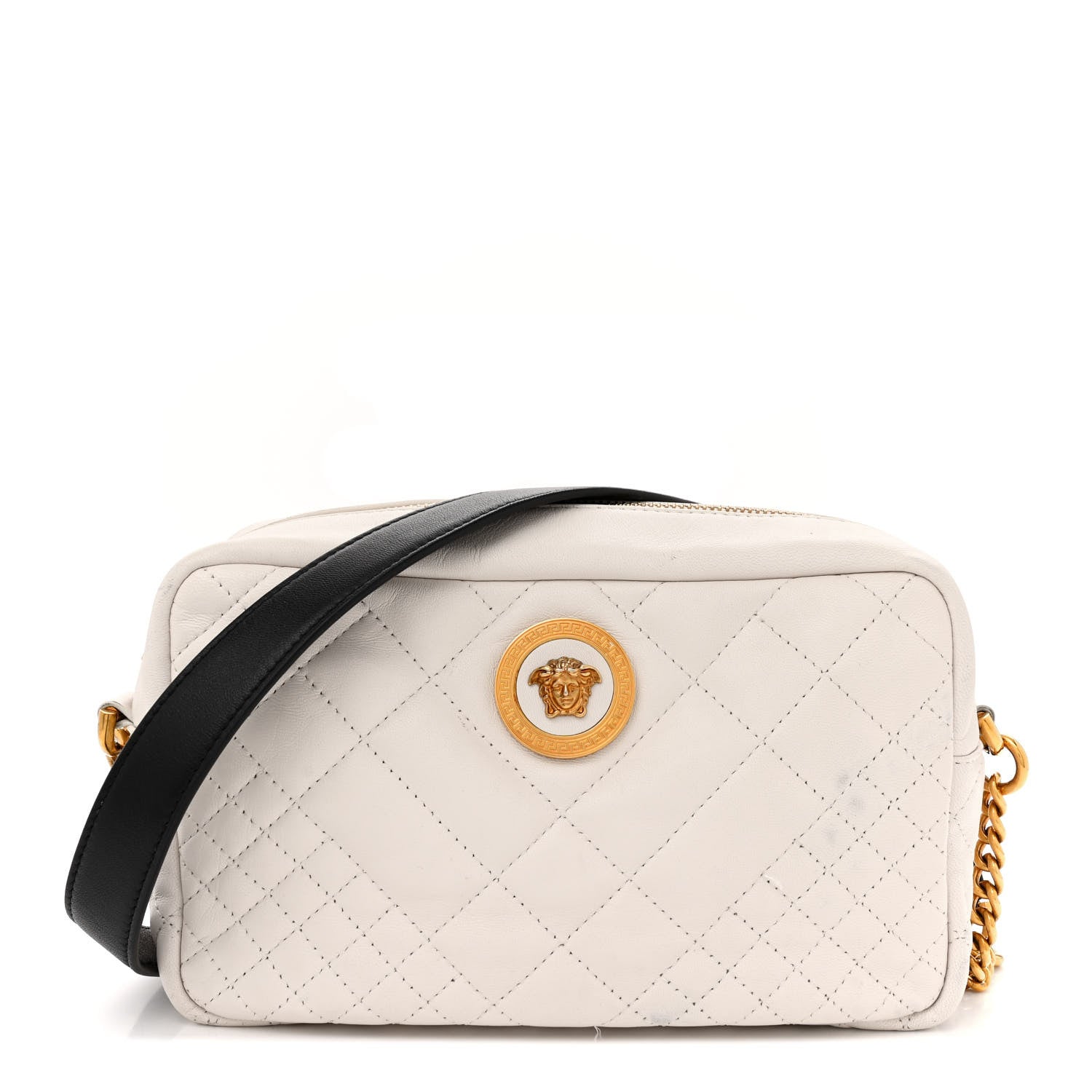 Versace Nappa Quilted Medusa Tribute Camera Bag White 1 of 17