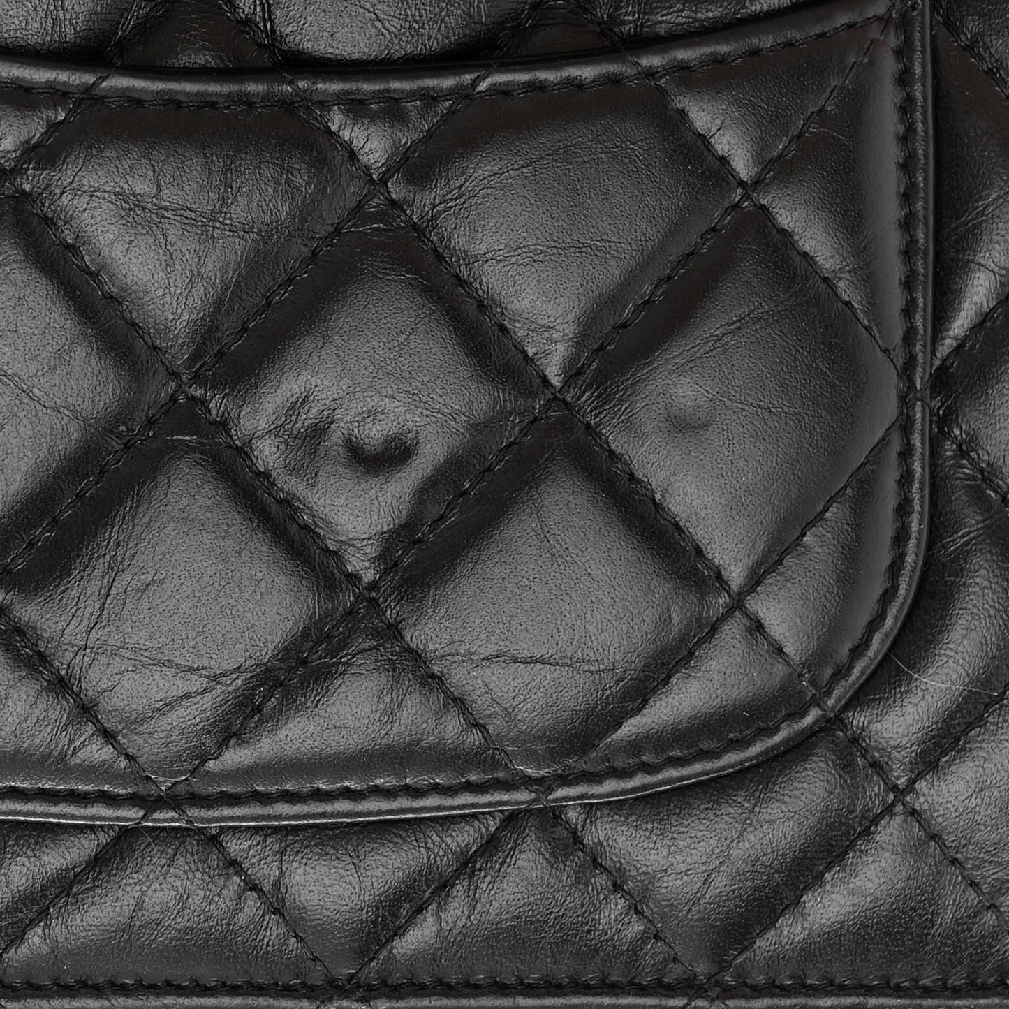 Aged Calfskin Quilted Reissue Wallet On Chain WOC Black