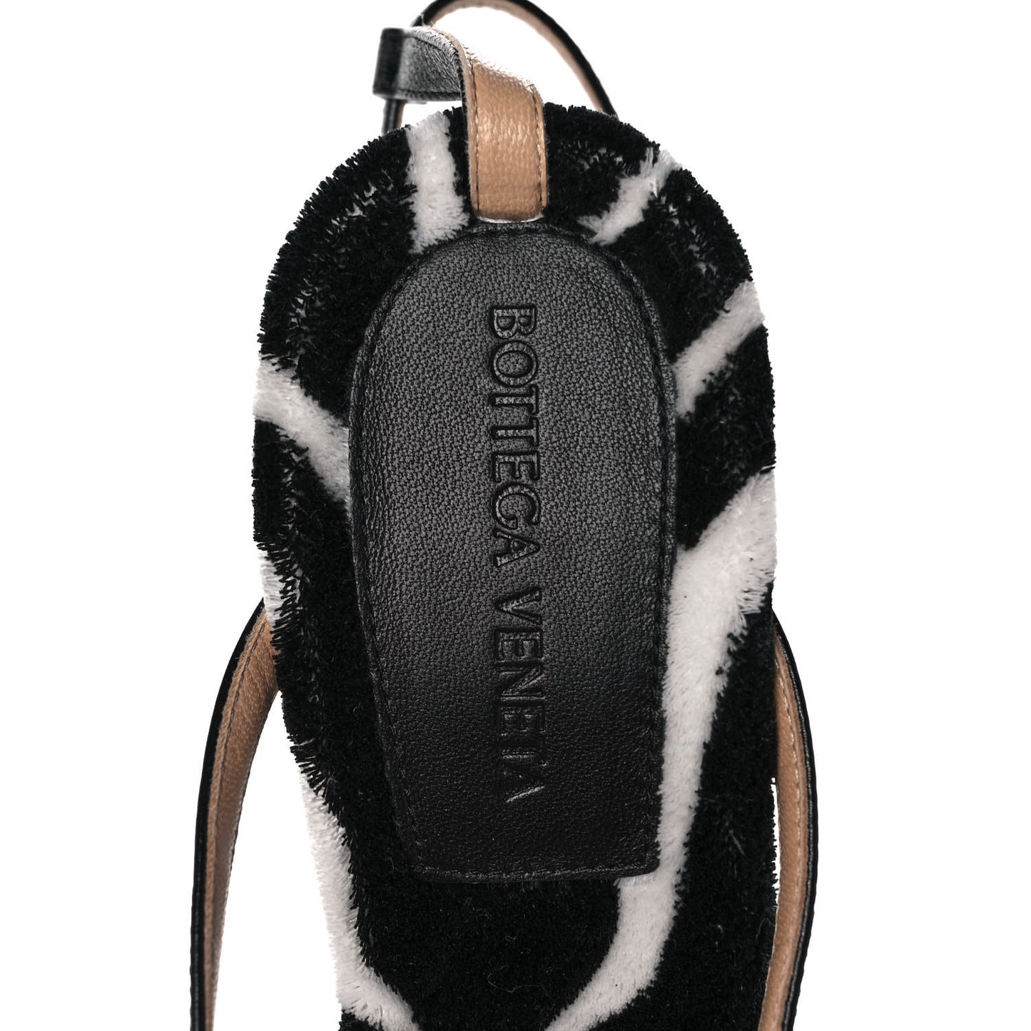 Microfiber Stretch Multi Strap 90mm Sandals 39 White Zebra