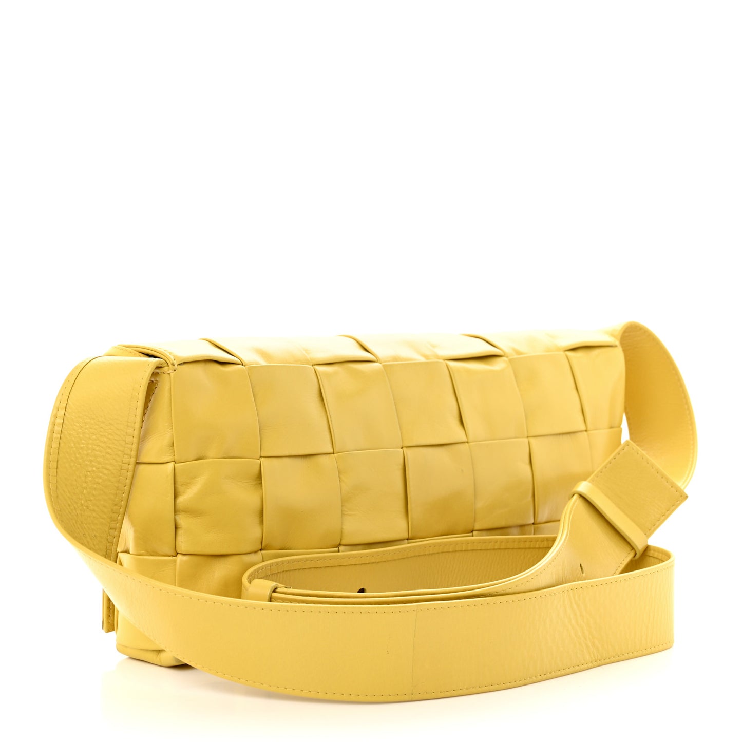 Paper Calfskin Intrecciato Stretch Cassette Buttercup