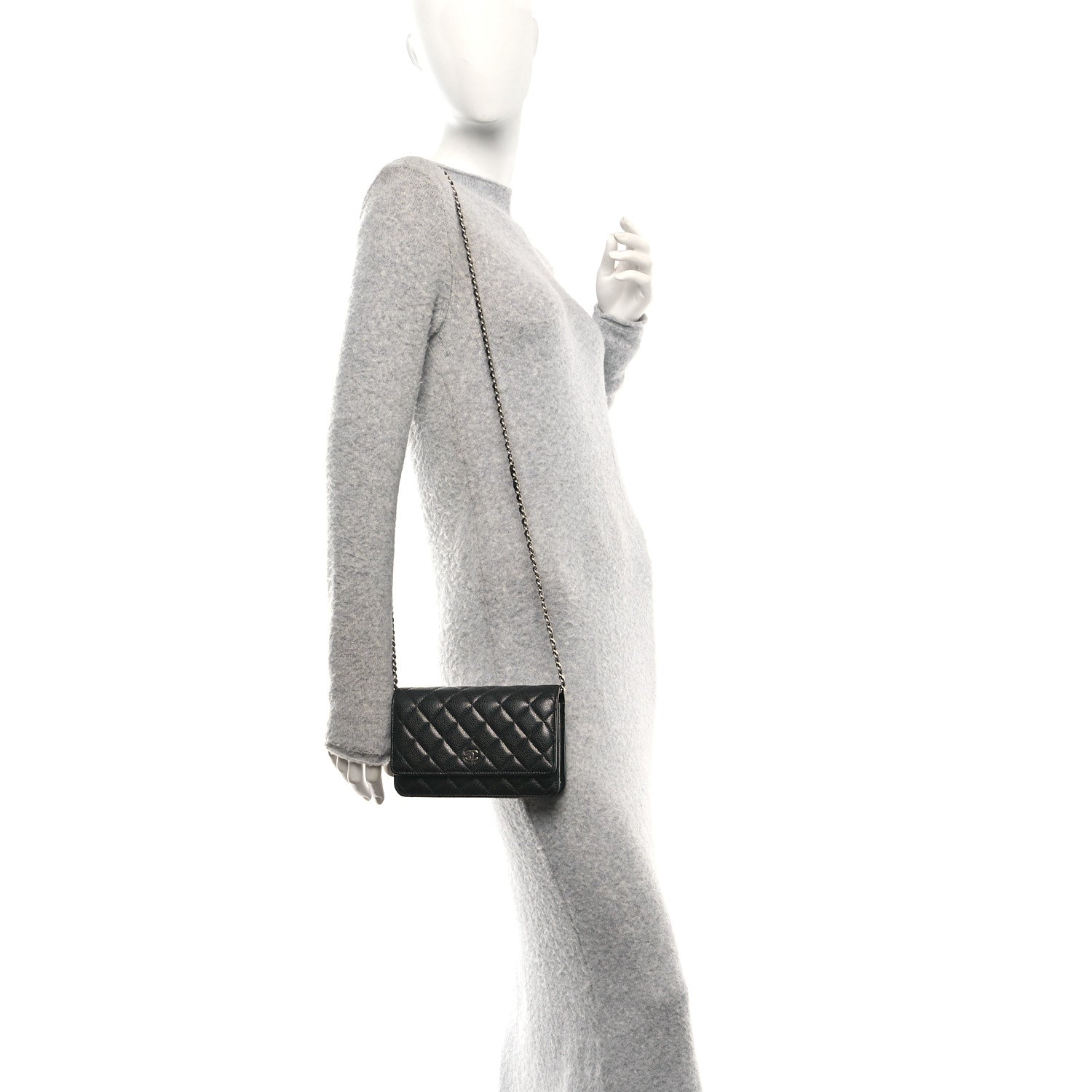 Chanel Caviar Quilted Wallet on Chain WOC Black 2 of 11