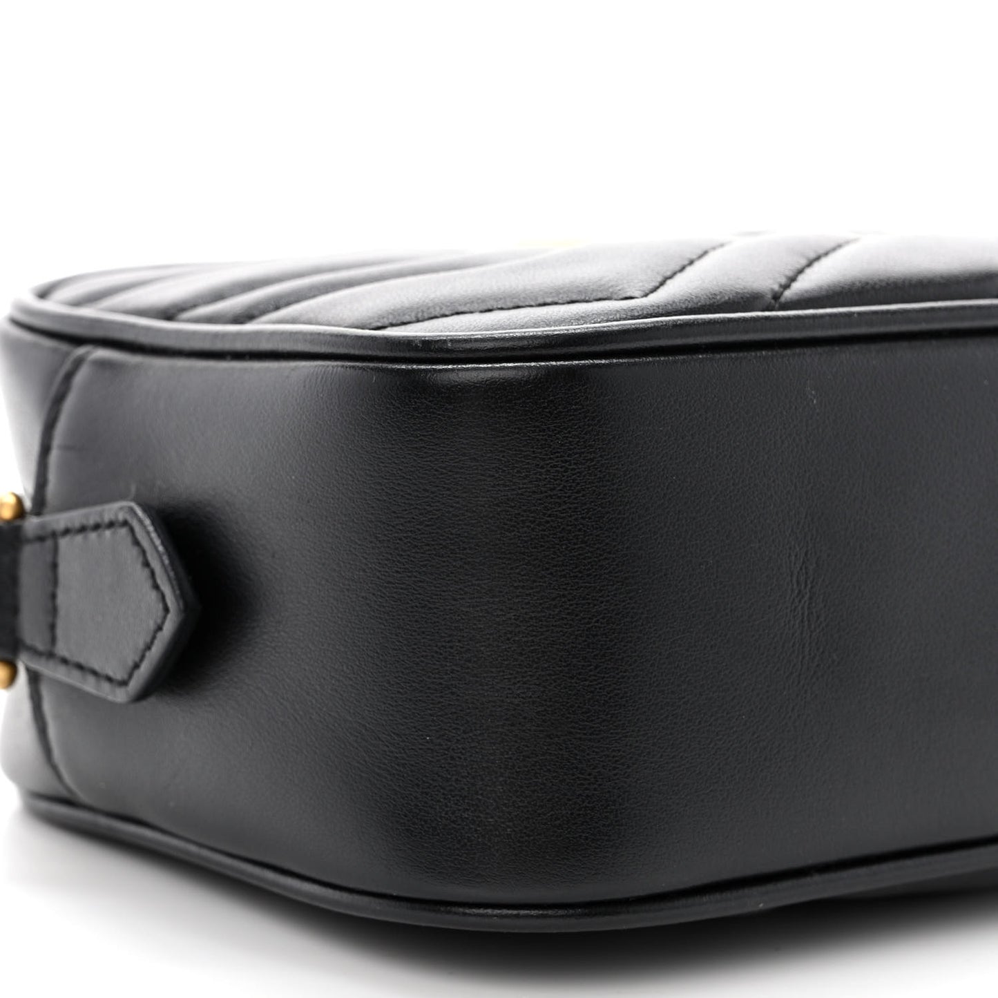 Calfskin Matelasse Mini GG Marmont Chain Shoulder Bag Black