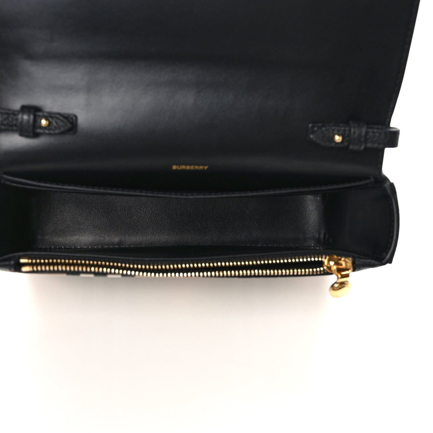 Grainy Calfskin Vintage Check Hampshire Crossbody Black