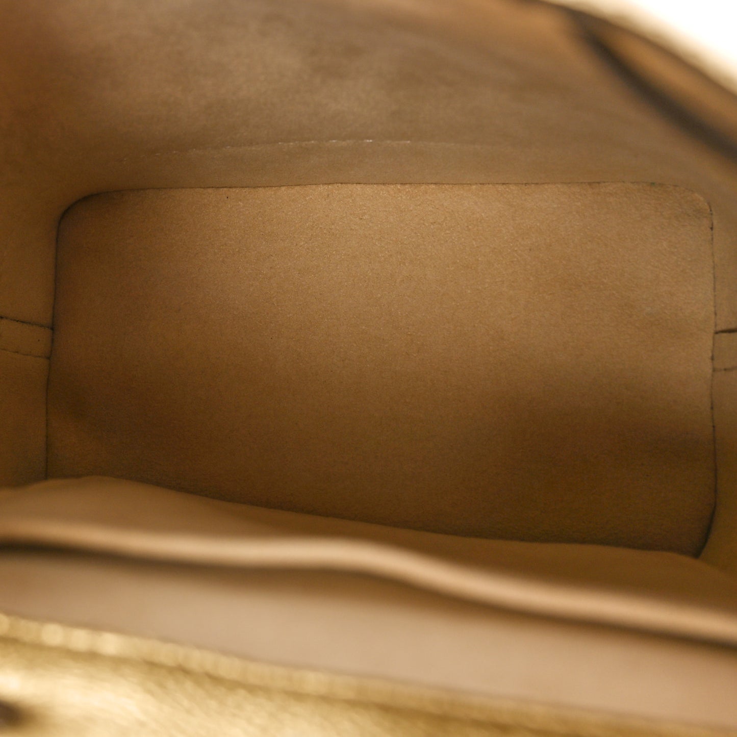Metallic Calfskin Lockme Mini Backpack Gold