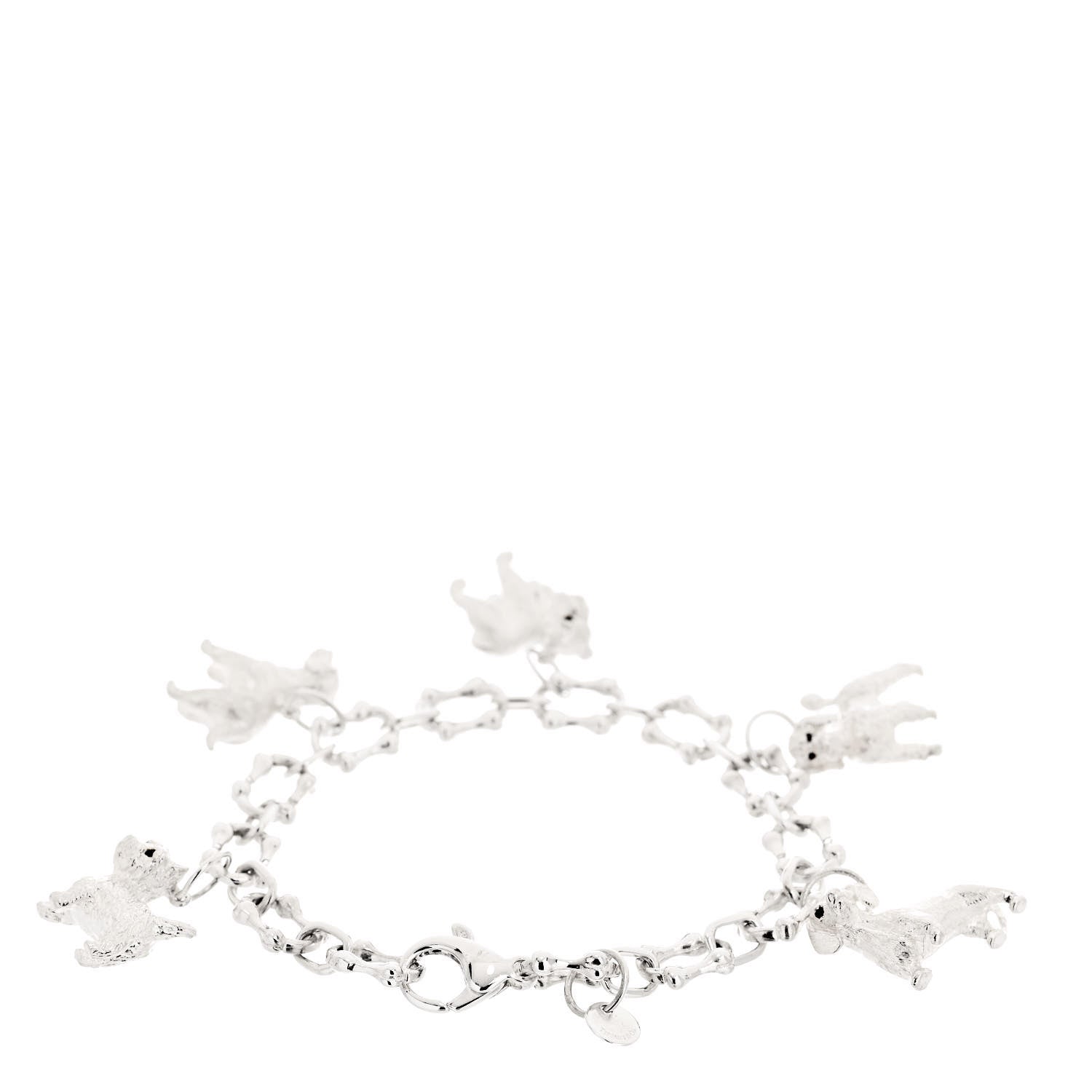 Tiffany Sterling Silver Five Dog Charm Bone Link Bracelet 2 of 5
