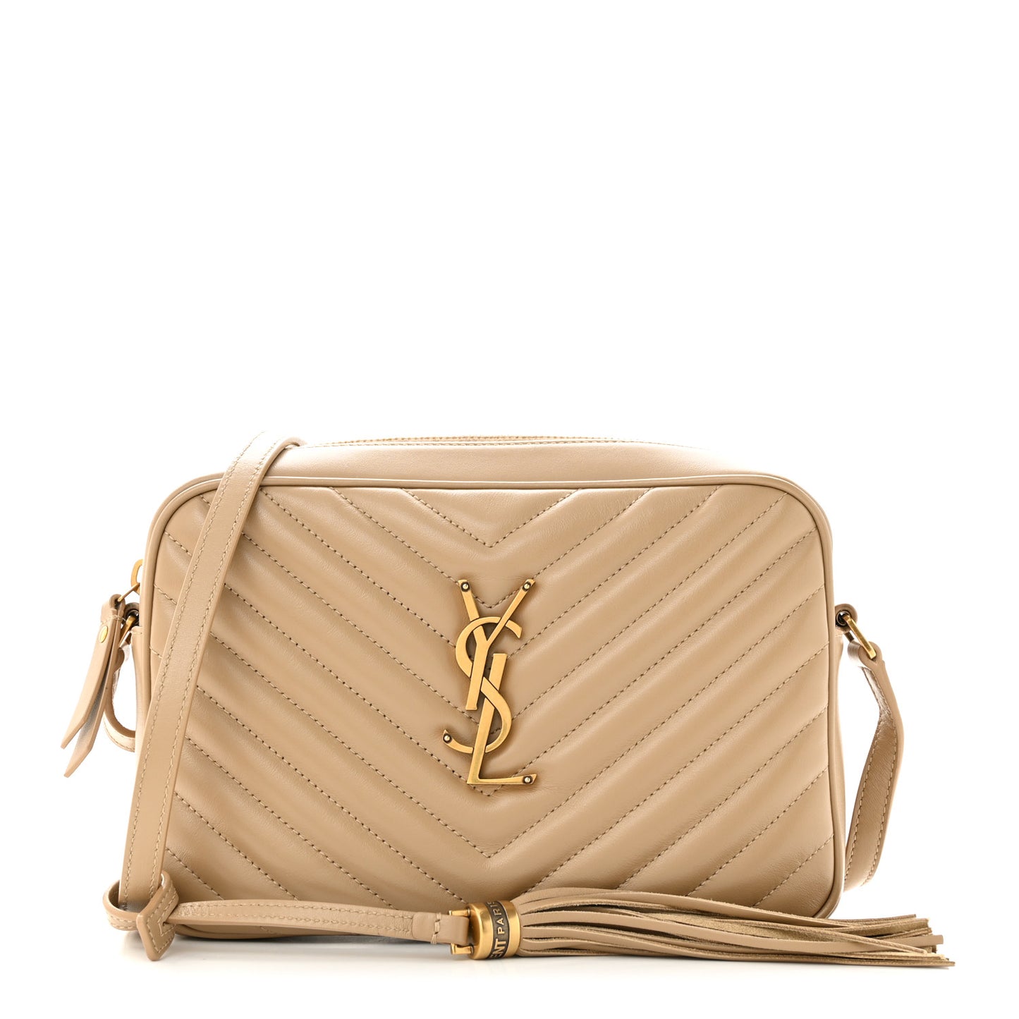 Calfskin Matelasse Monogram Lou Camera Bag Dark Latte