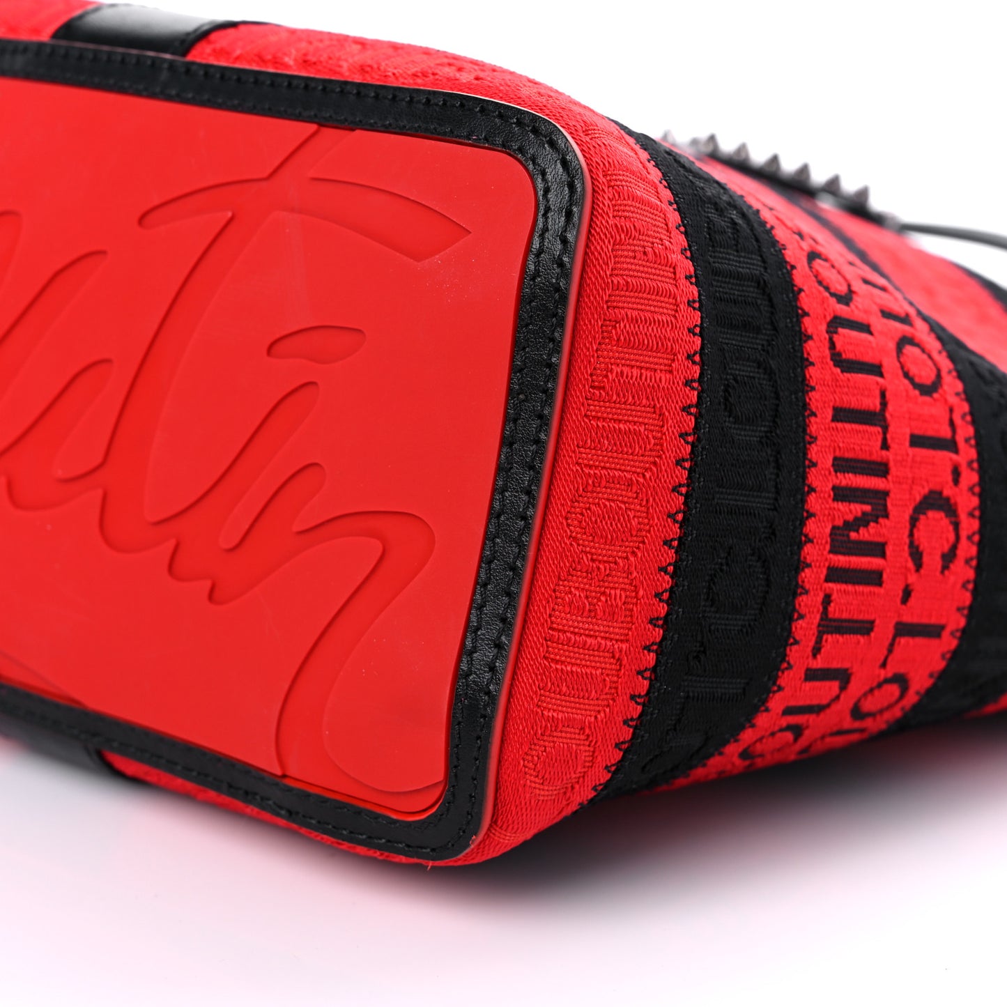 Canvas Spikes East West Cabata Tote Red Black