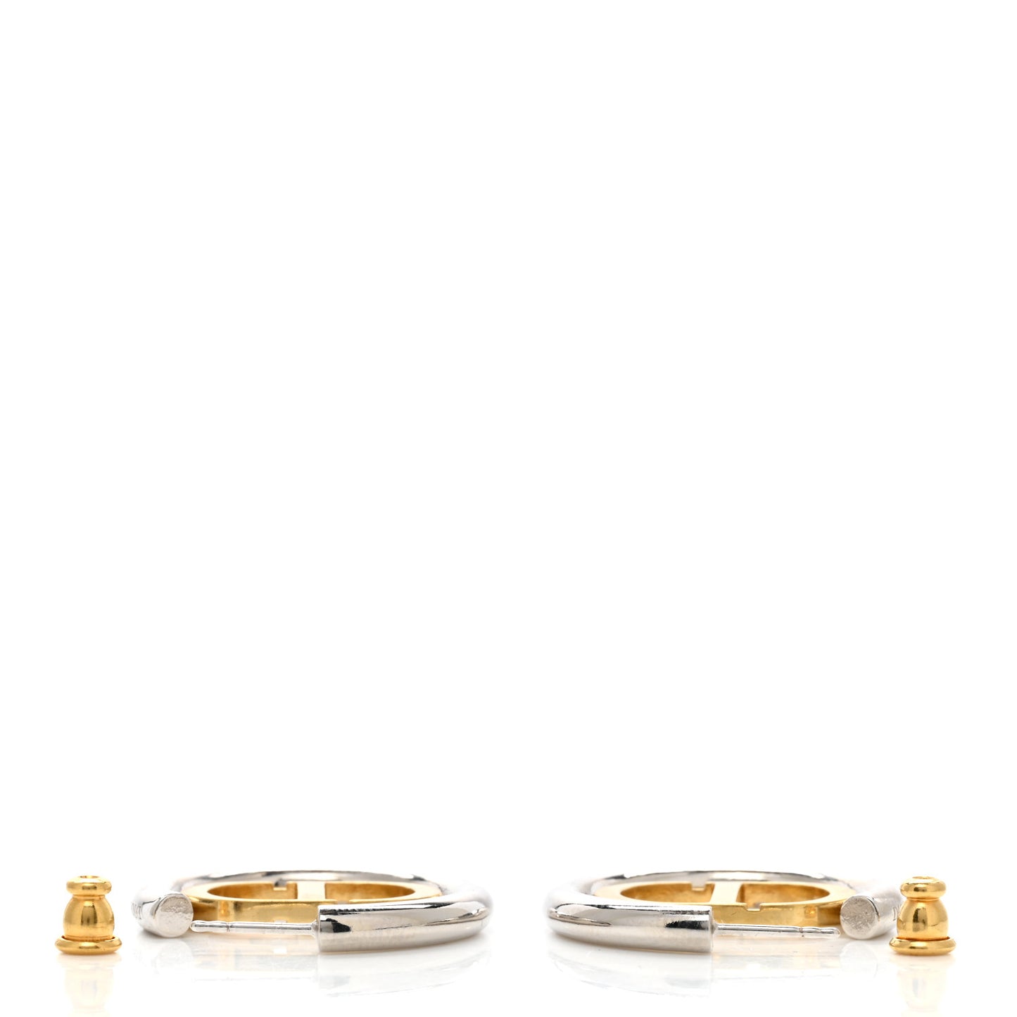 Metal 30 Montaigne Two Tone Hoop Earrings Gold Silver