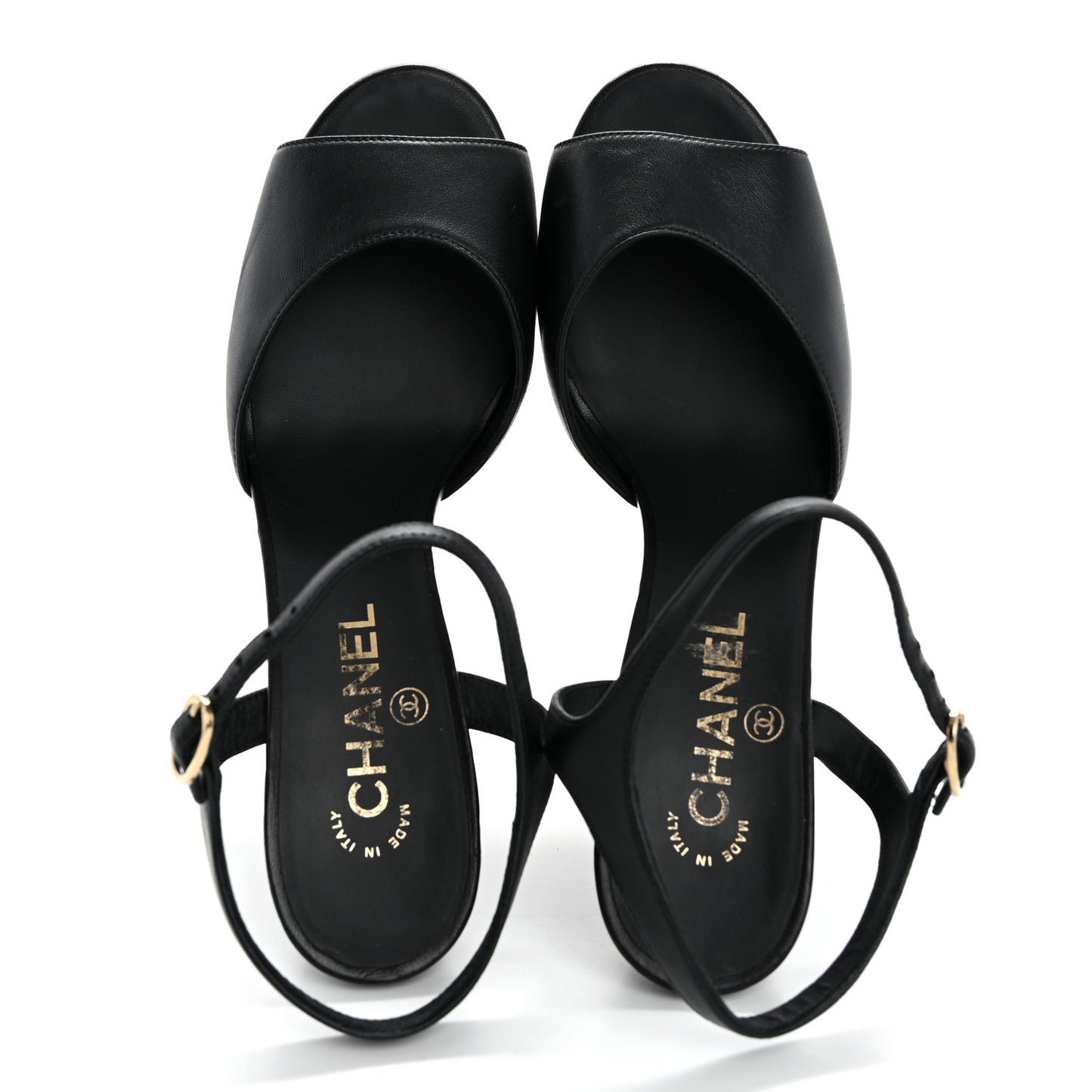 Lambskin Platform Sandals 40 Black