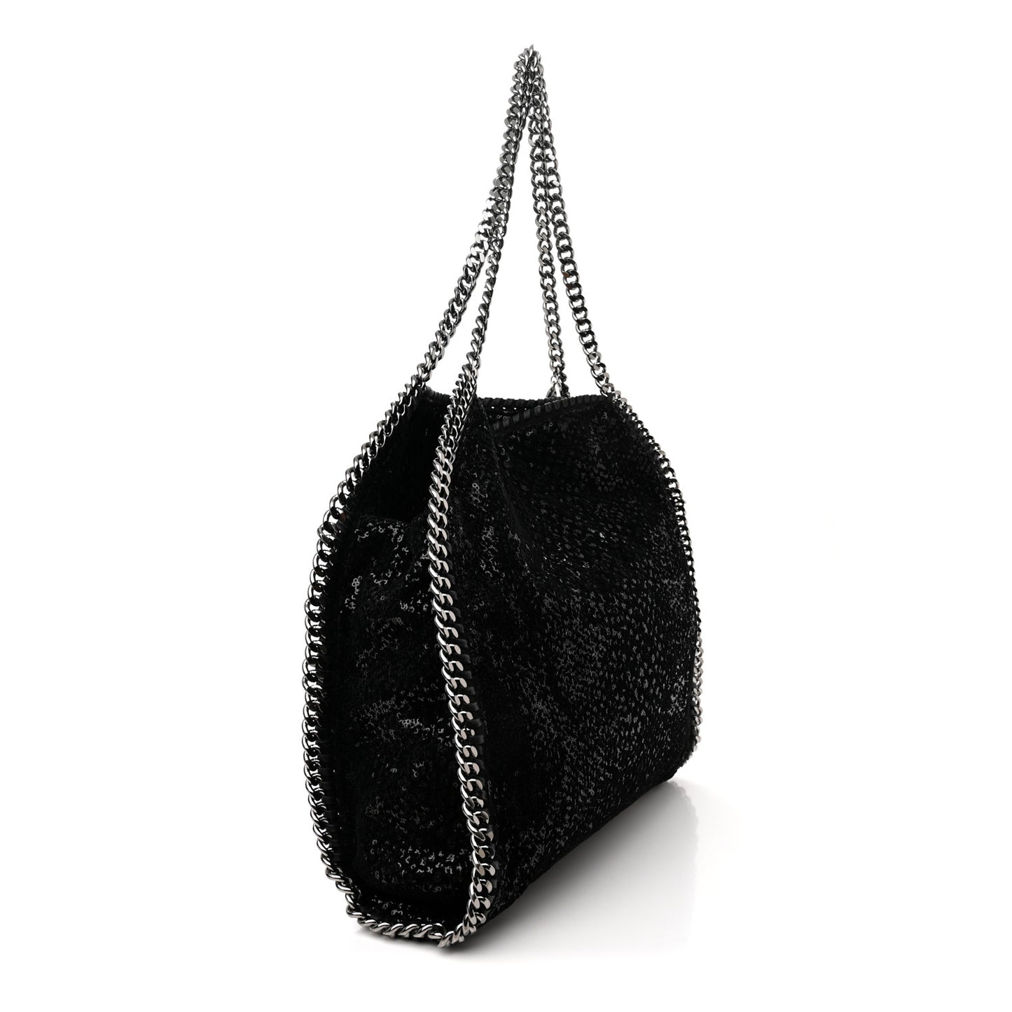 Sequin Small Falabella Tote Black