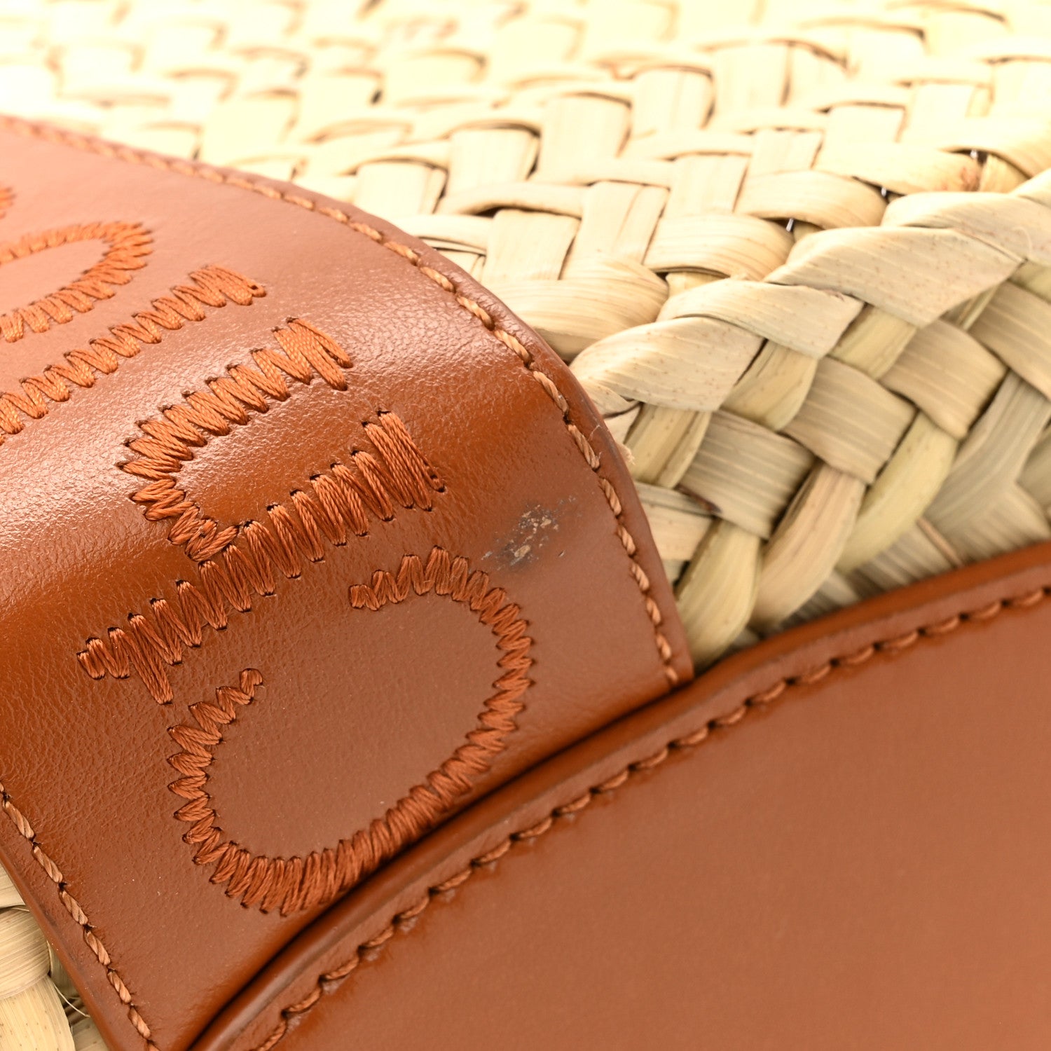 Chloe Palm Leaf Smooth Calfskin Medium Sense Basket Caramel 10 of 11