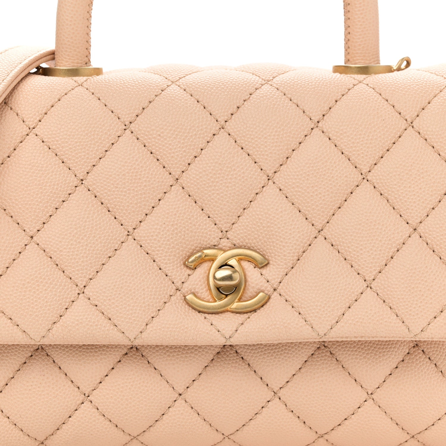 Chanel Caviar Quilted Mini Coco Handle Flap Beige 8 of 11
