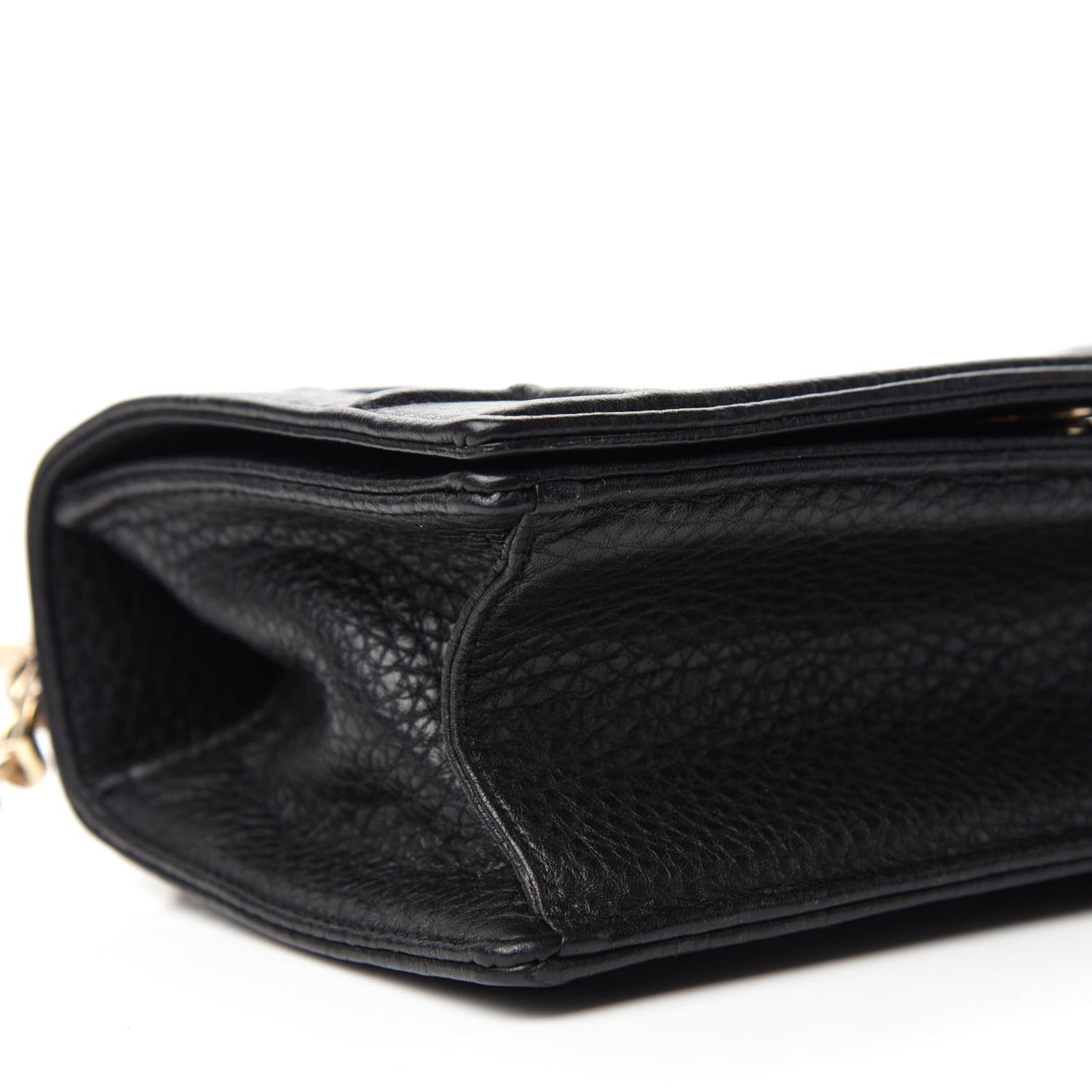 Grained Calfskin Small Diorama Flap Bag Black