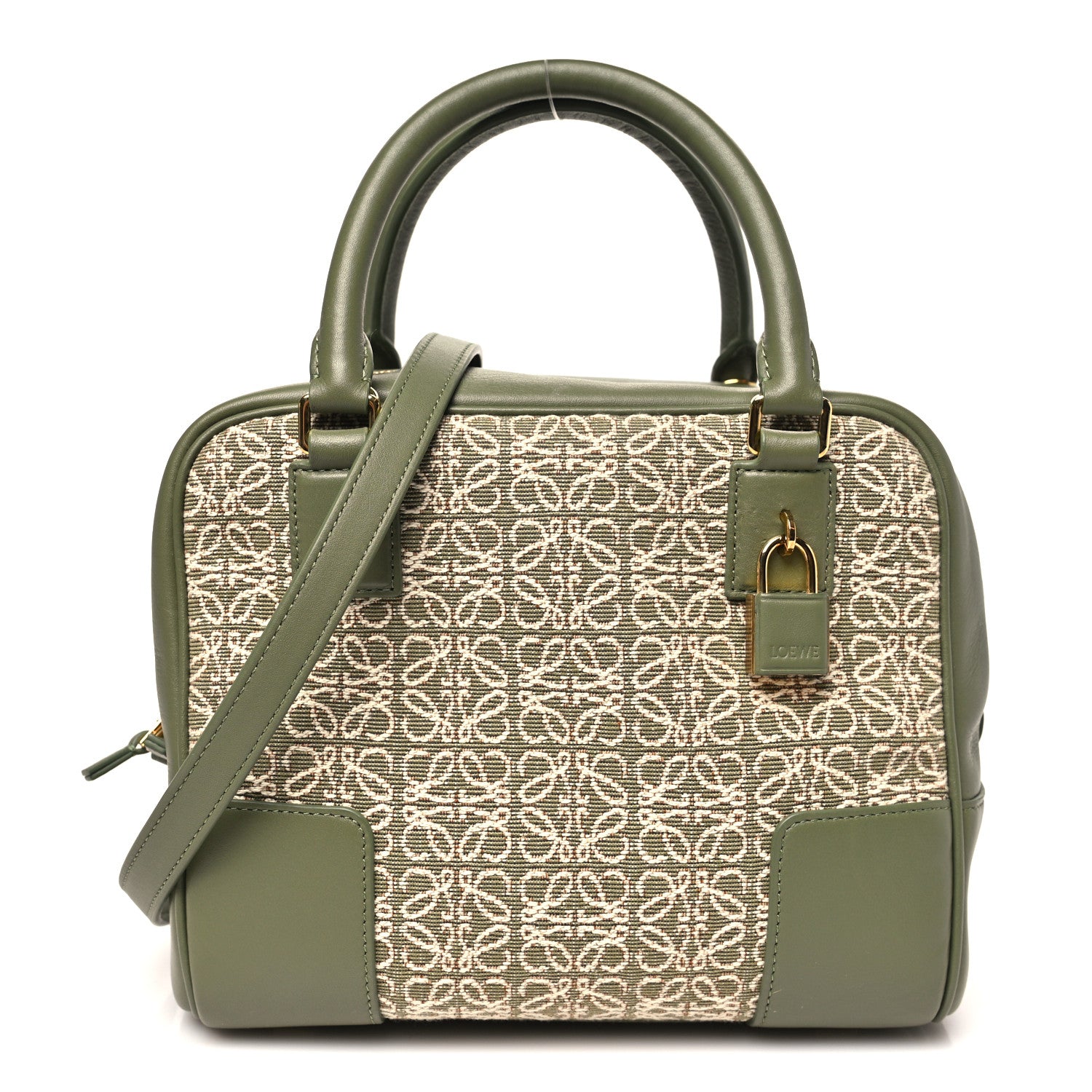 Loewe Jacquard Anagram Calfskin Amazona 19 Avocado Green 1862457