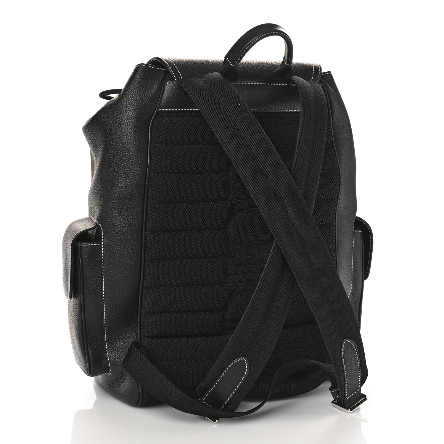 Christian Dior Grained Calfskin Saddle Drawstring Backpack Black 2 of 8