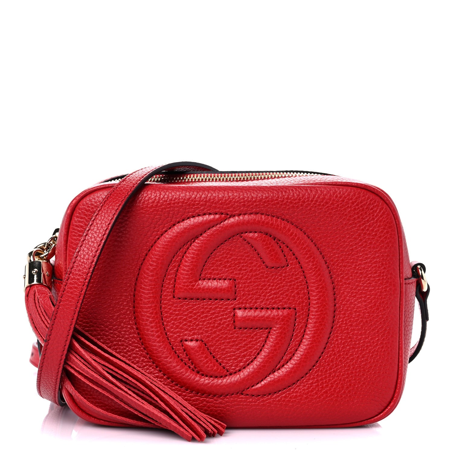 Gucci Pebbled Calfskin Small Soho Disco Bag Tabasco Red 1 of 16