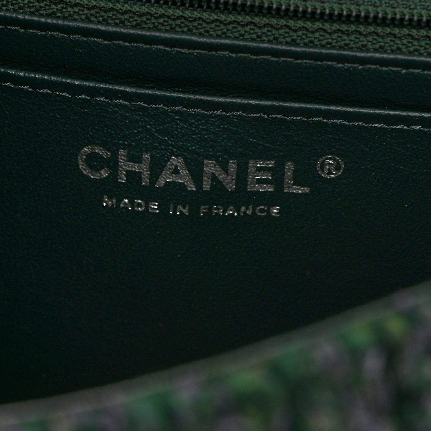 Wool Tweed Quilted Mini Rectangular Flap Green